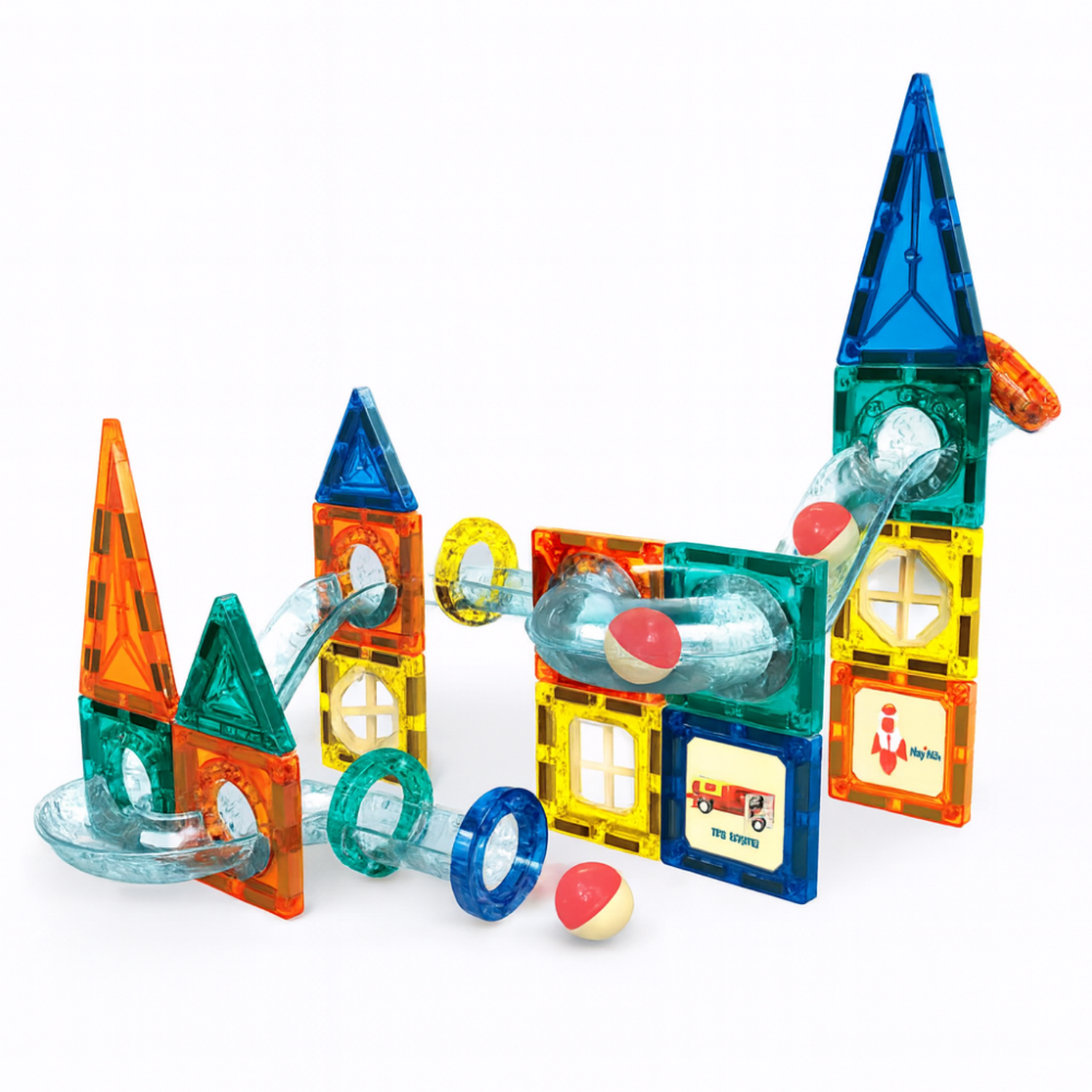 Juego Bloques Magneticos Construccion 42 Piezas Tobogan-2