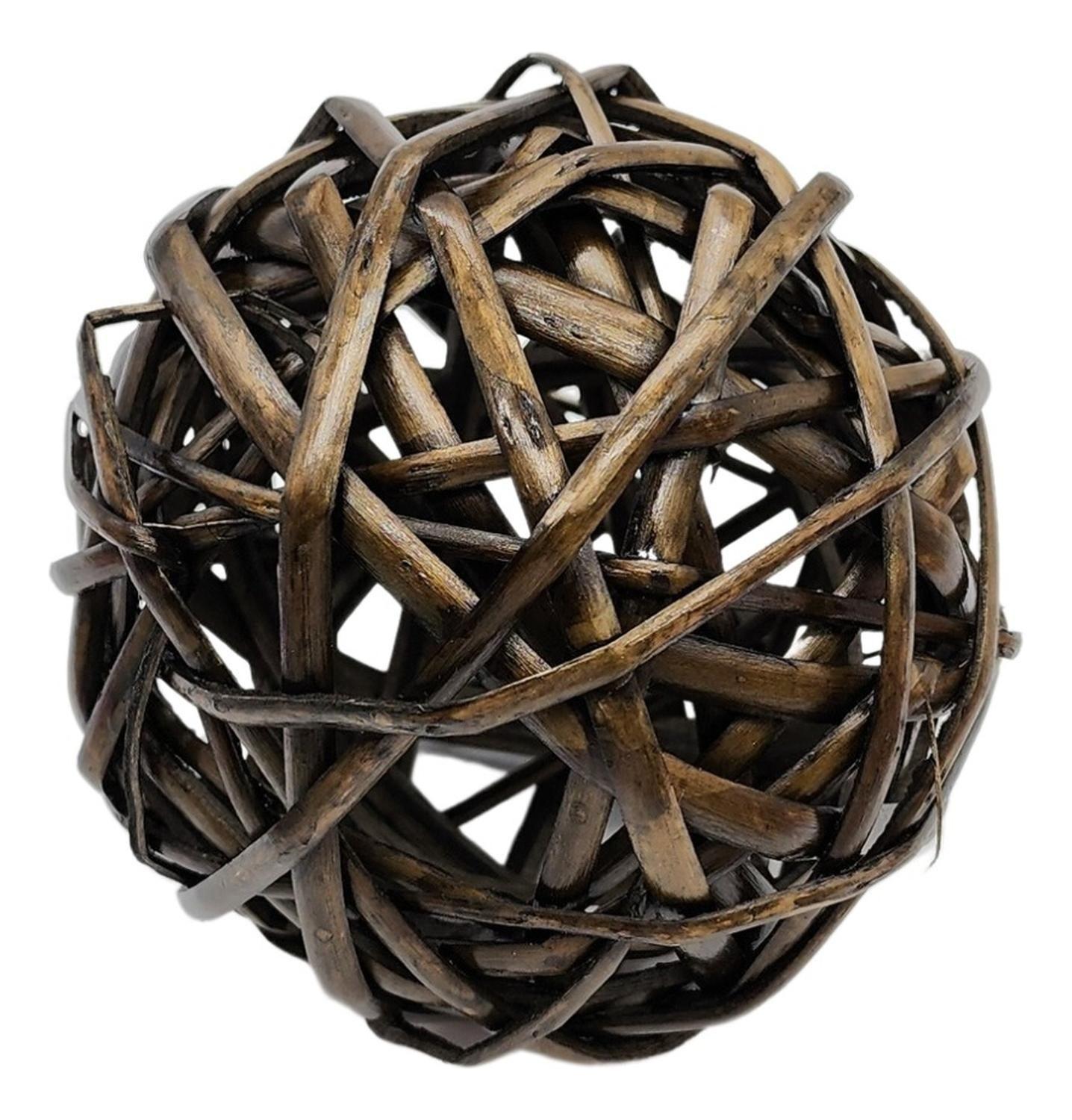 Esfera De Mimbre Para Decoración Pelotas De Mimbre Oscuras-0