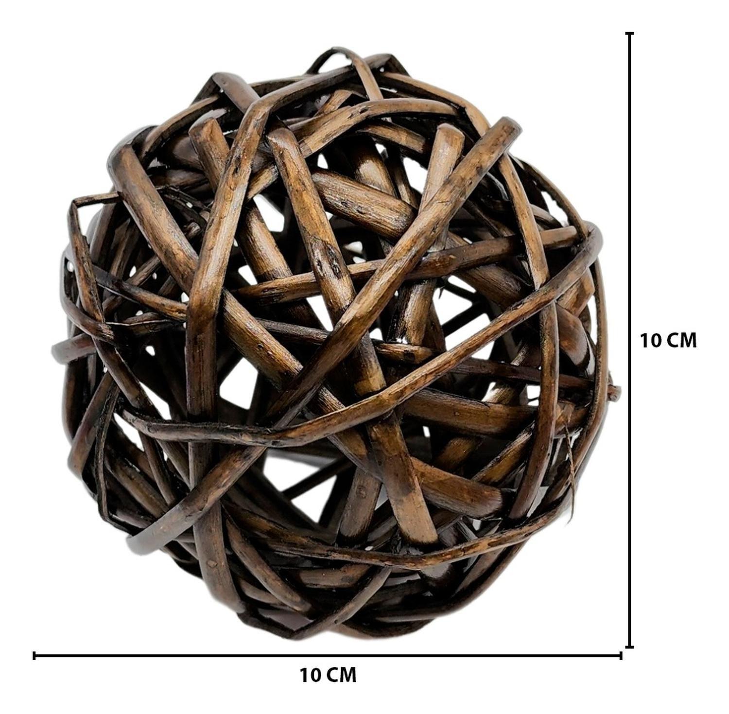 Esfera De Mimbre Para Decoración Pelotas De Mimbre Oscuras-1