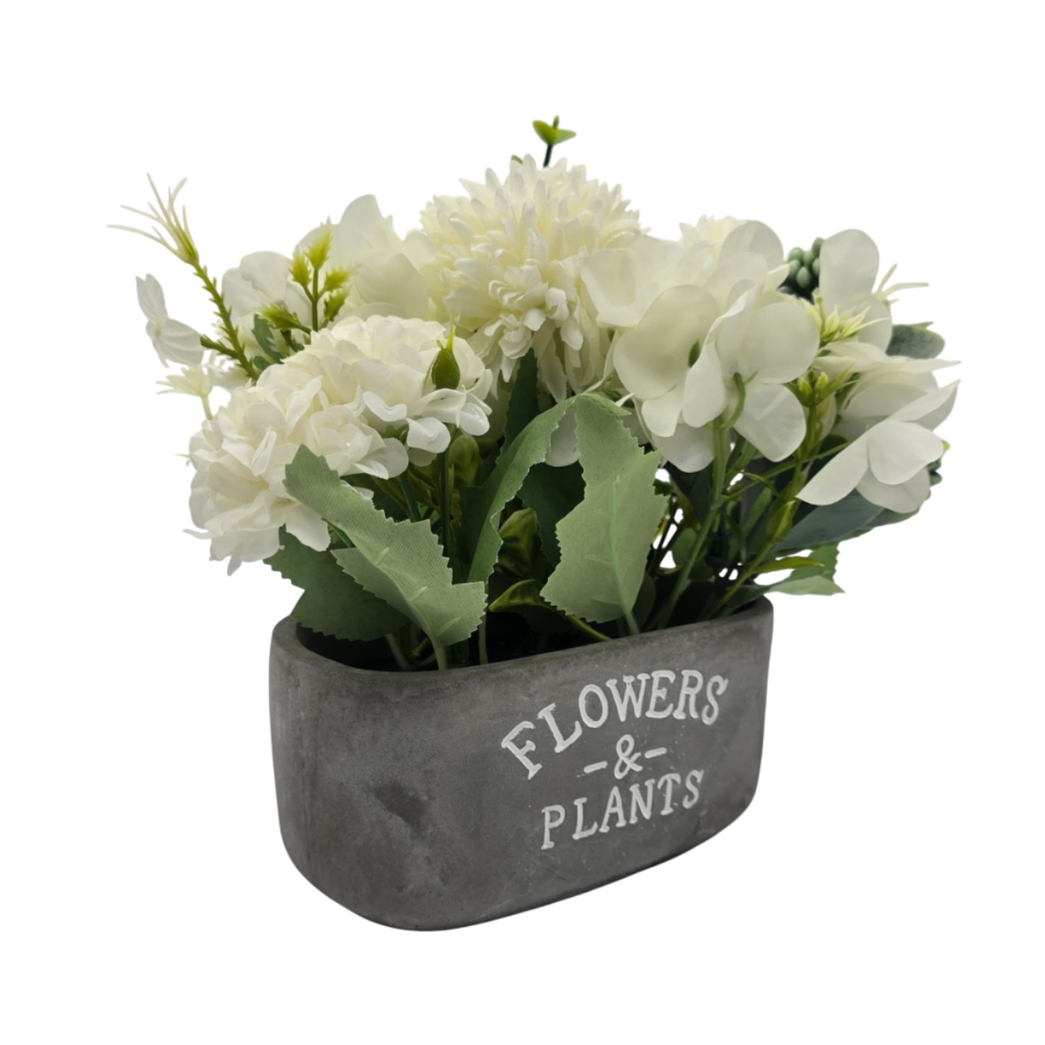 Planta Artificial Macetero De Cemento Flowers And Plants-2