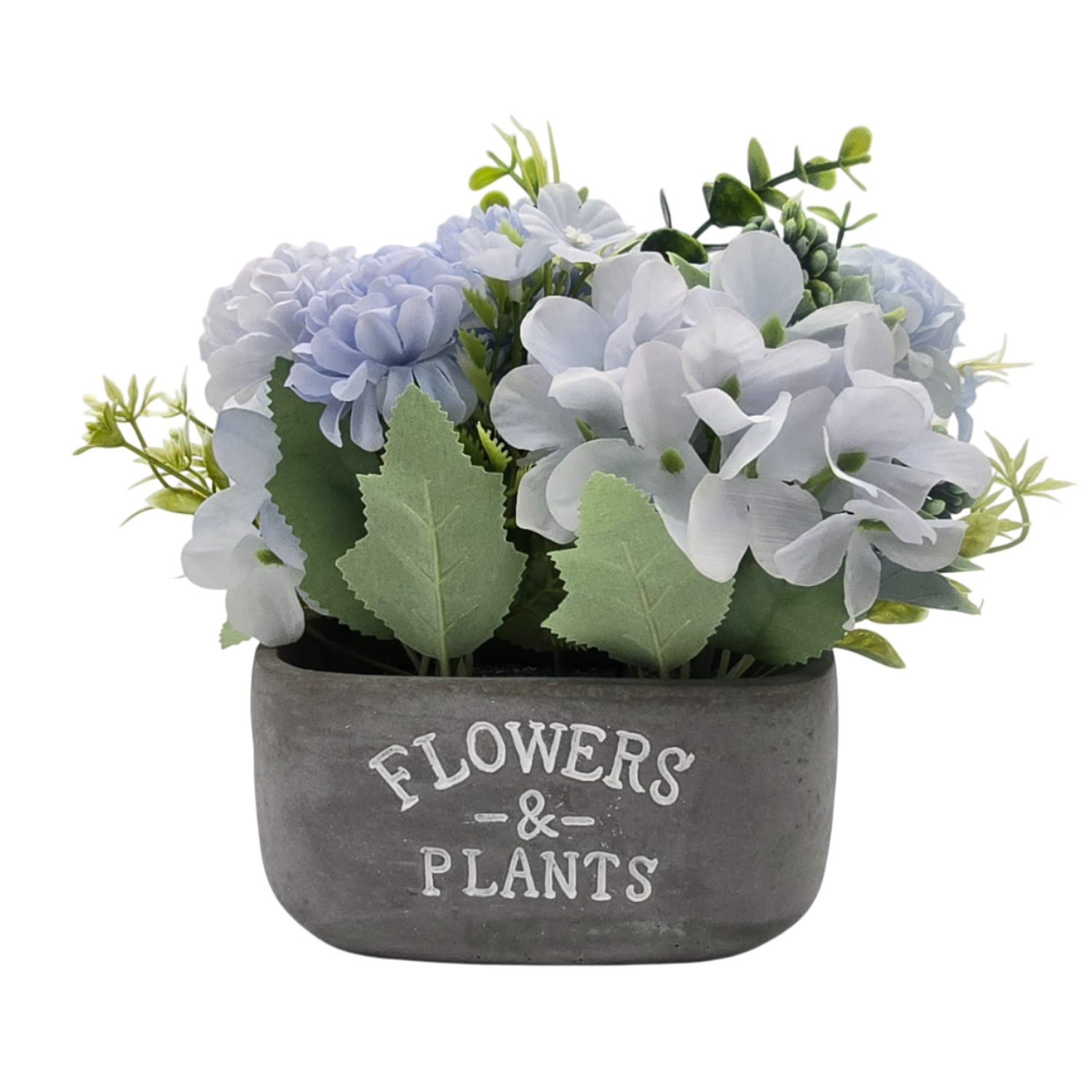 Planta Artificial Macetero De Cemento Flowers And Plants-0