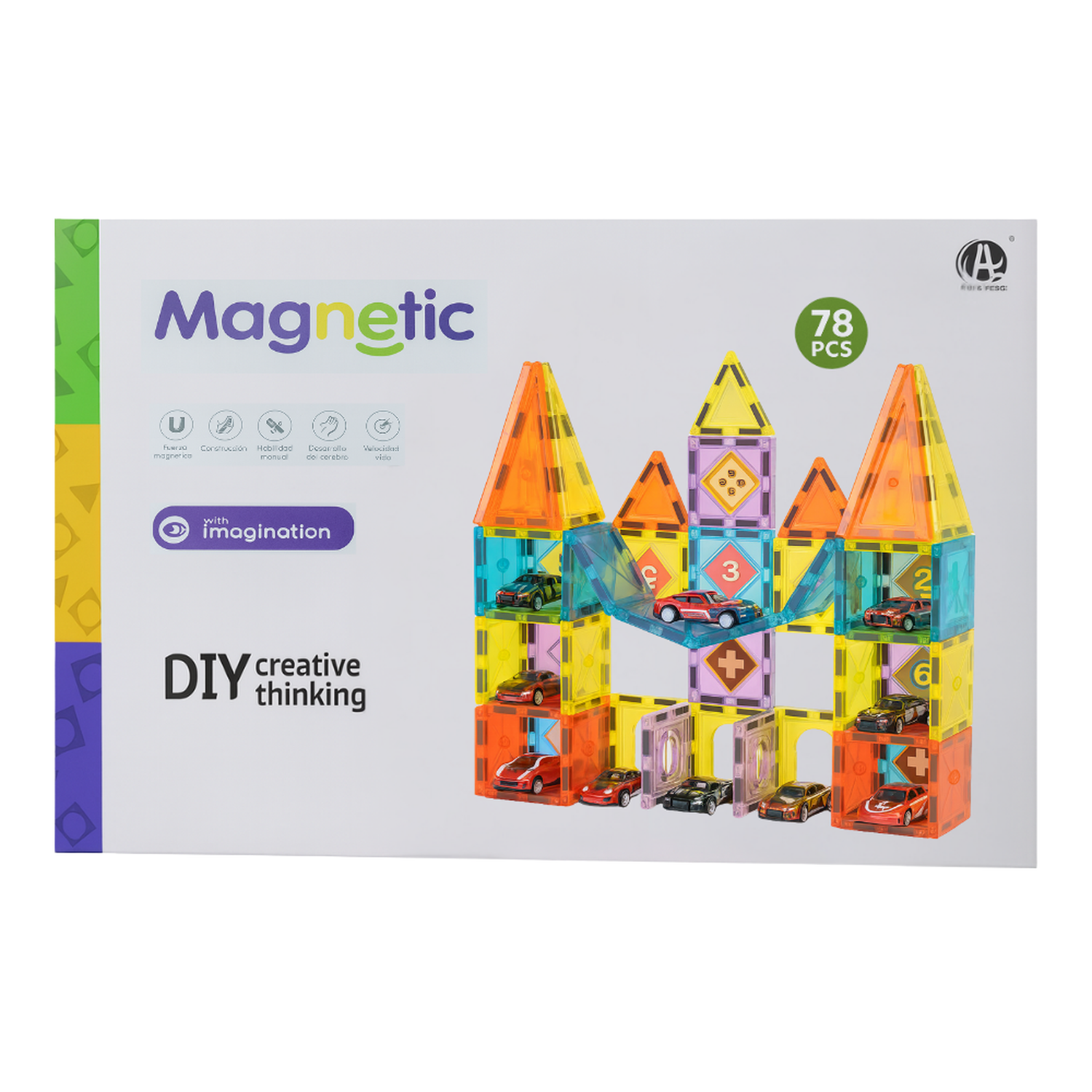 Juego Bloques Magneticos Construccion 78 Piezas Educativo-4