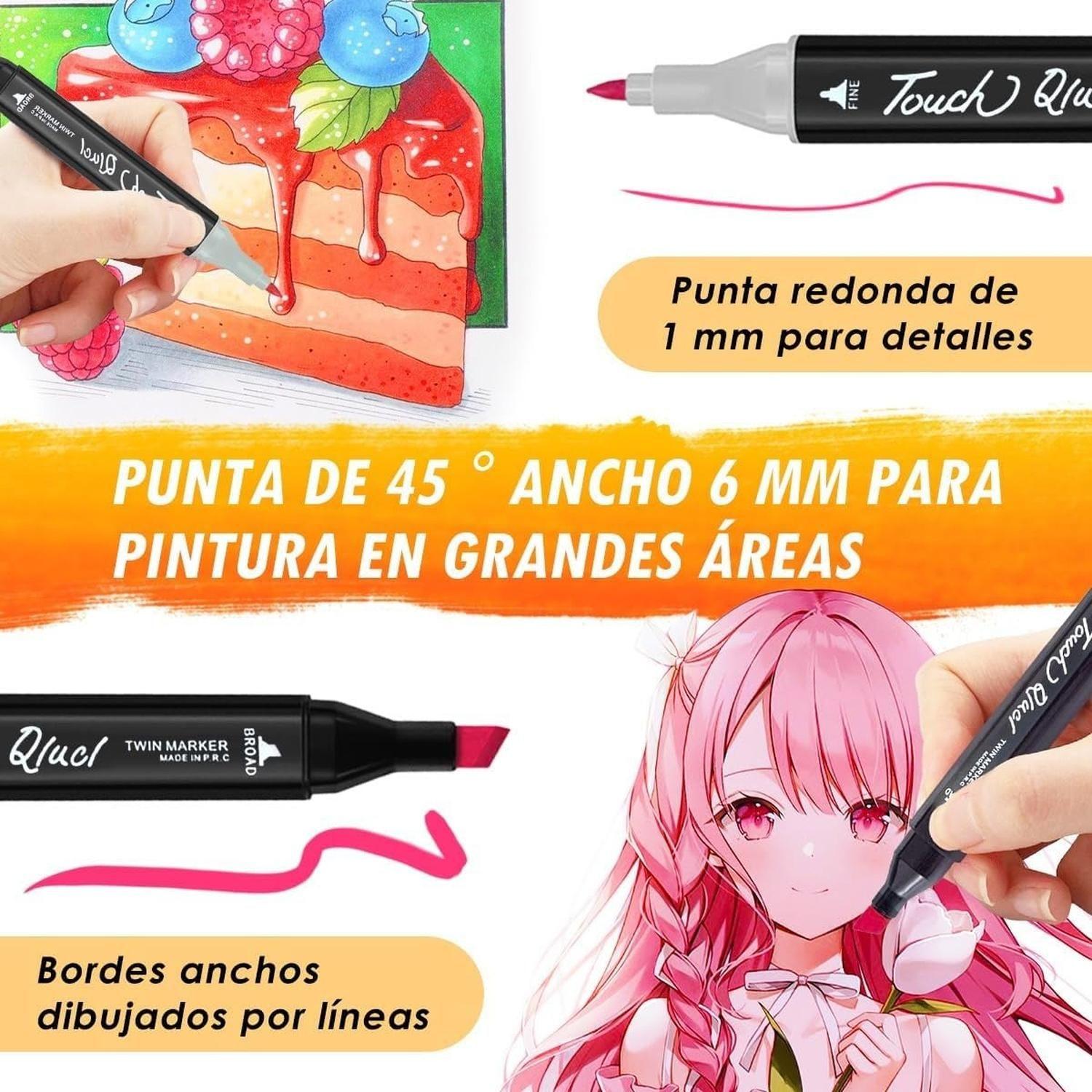 Set 60 Marcadores Doble Punta Rotuladores Plumones Touch-5