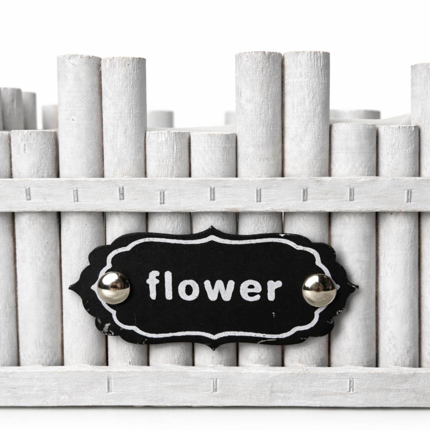 Macetero De Madera Rectangular Blanco Jardinera Plantas-6