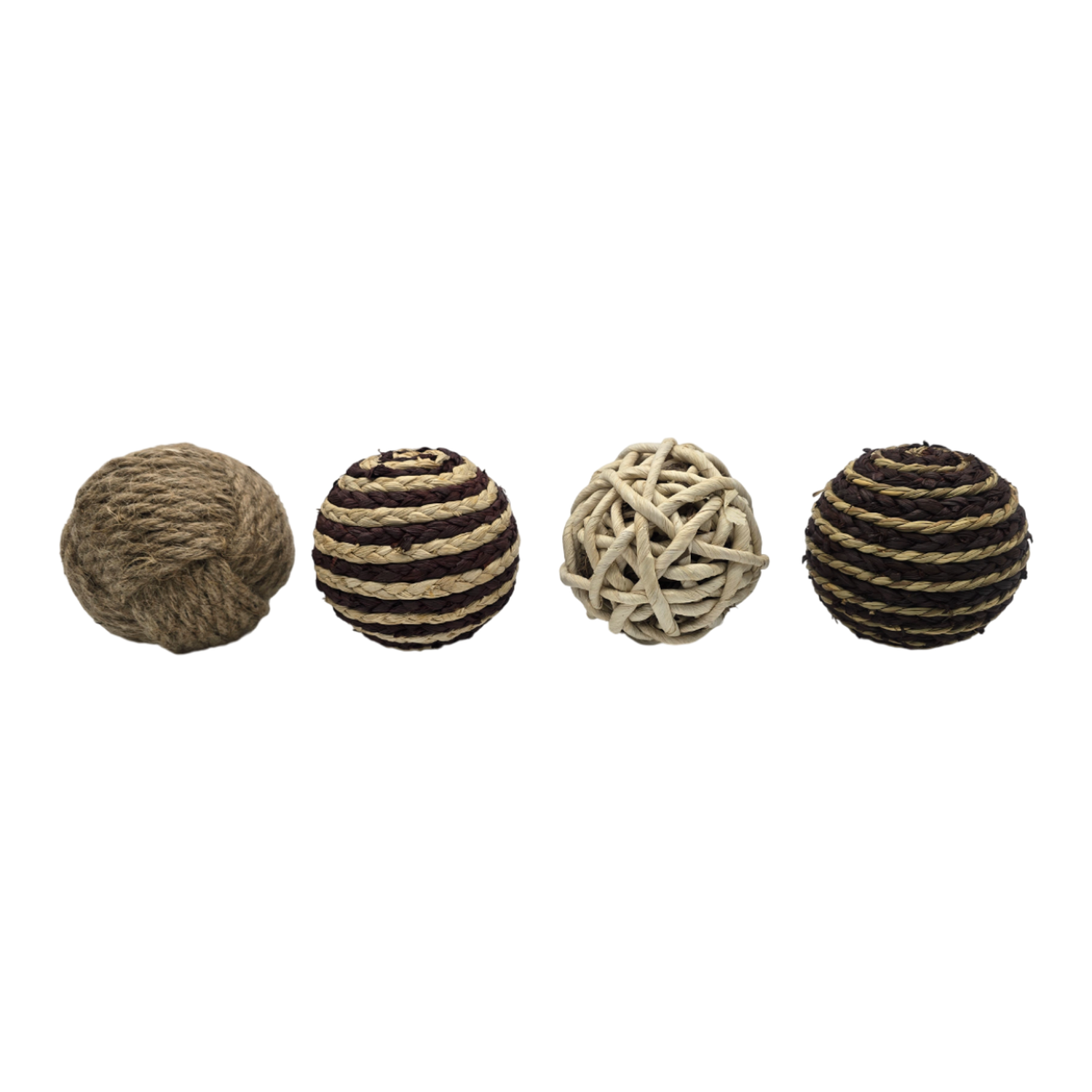 Set 3 Esferas De Fibra Cuerda Para Decoracion Pelota Marron-1