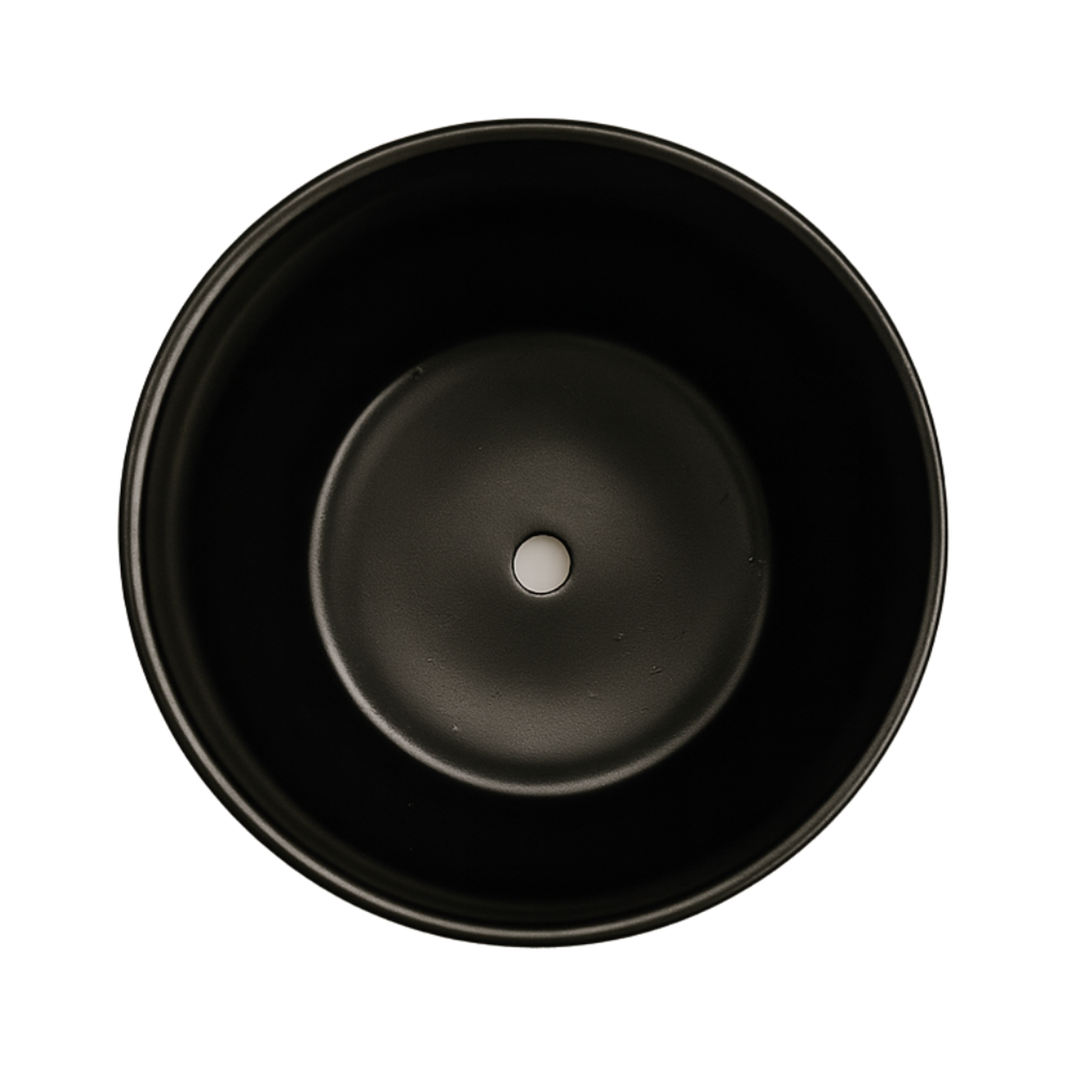 Macetero Maceta De Ceramica Elegante Negro Liso Brillante M-3