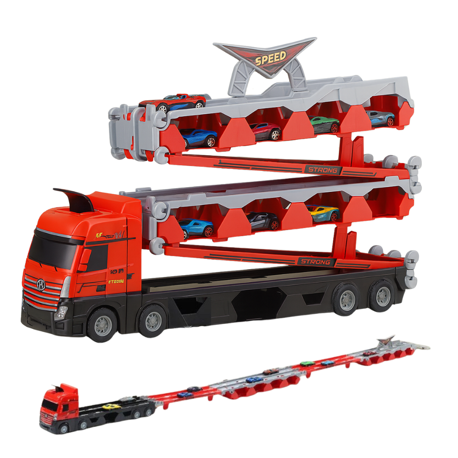 Camion De Carga Maletin Transportador De Autitos Juego Niños-2