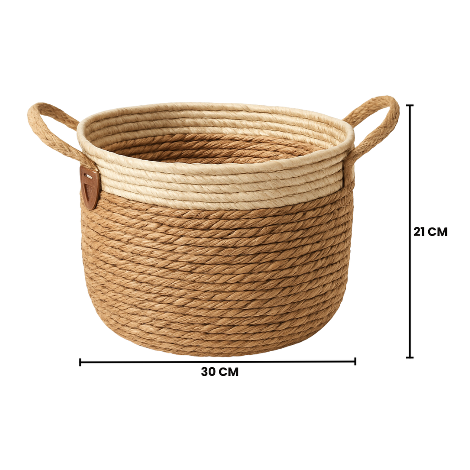 Macetero Cesto Maceta De Yute Tejida Rustica Con Asas M-5