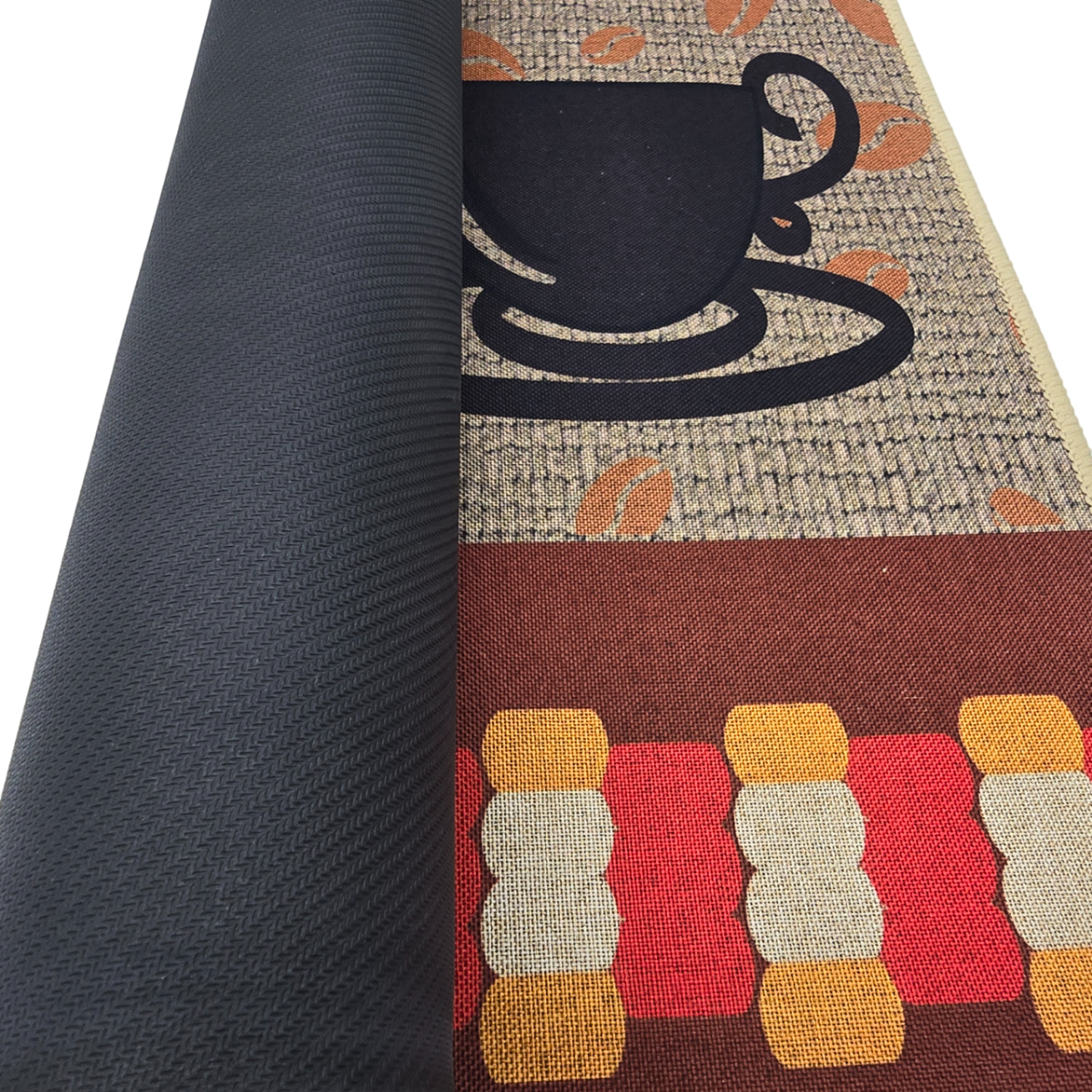 Set 2 Alfombras De Cocina Goma Antideslizante Diseño Coffee-1