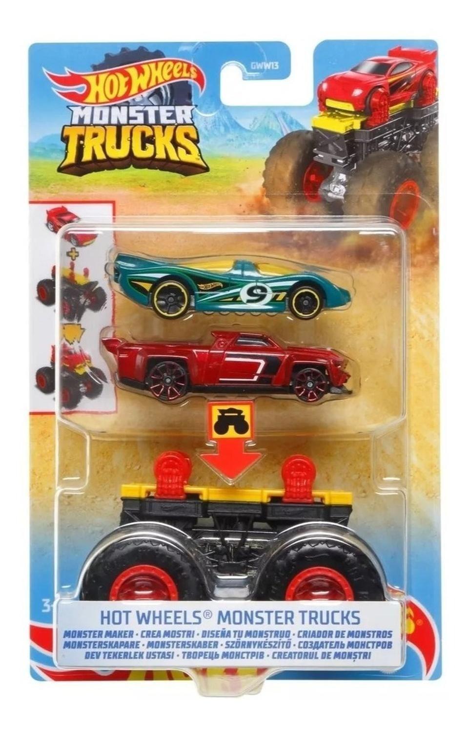 Hotwheels Monster Trucks Set Diseña Tu Mounstro Juguete-0