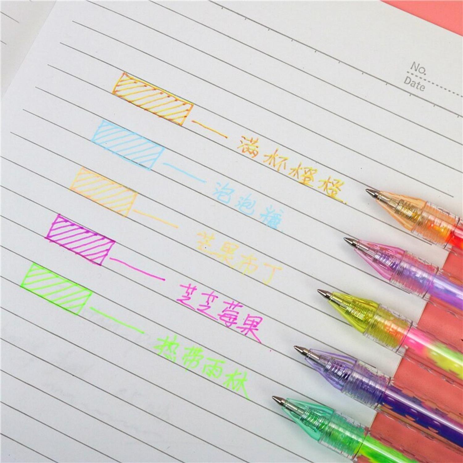 Set 5 Lapices Gel Con Brillo Multicolor Magical Boligrafo-4