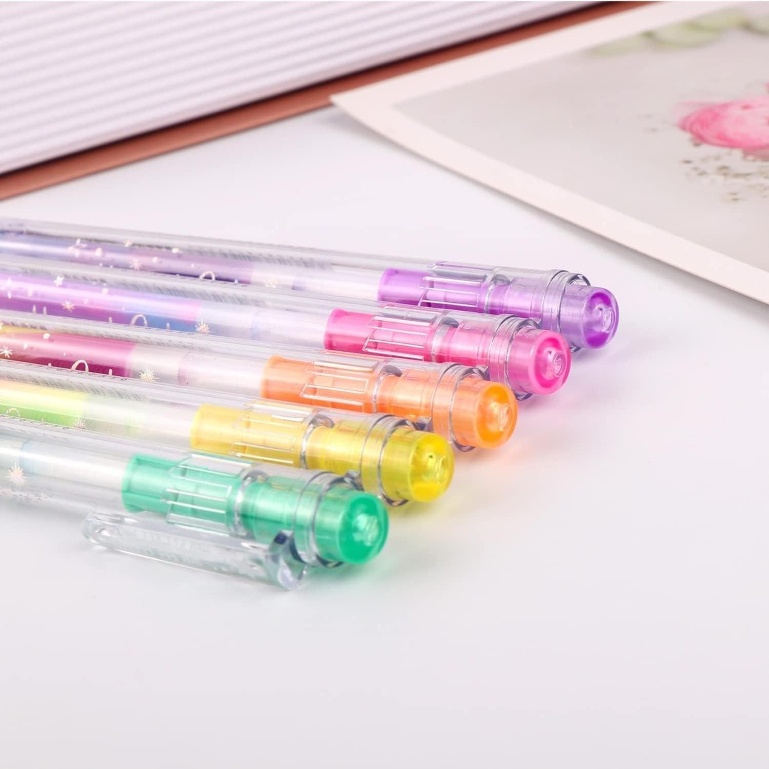 Set 5 Lapices Gel Con Brillo Multicolor Magical Boligrafo-5