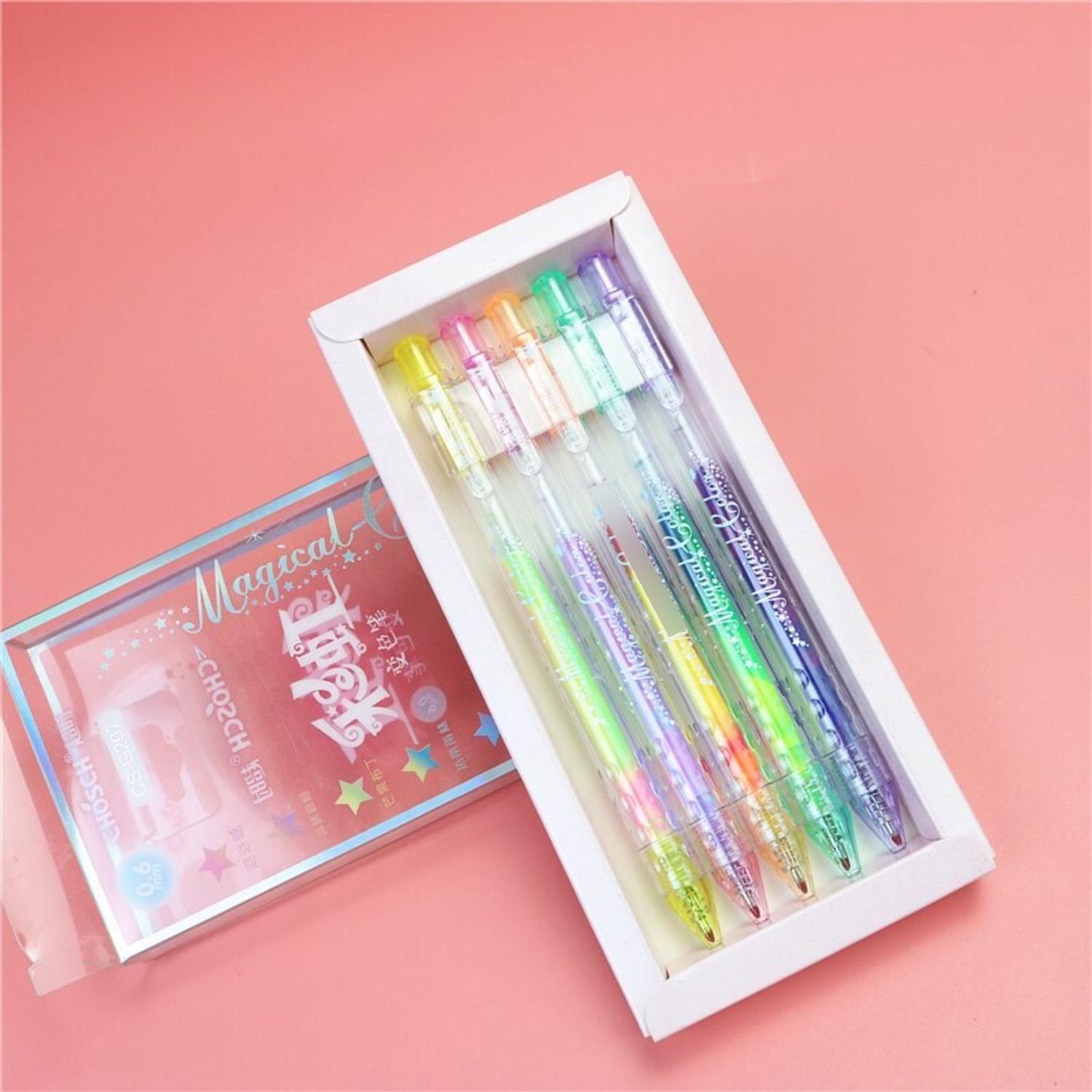 Set 5 Lapices Gel Con Brillo Multicolor Magical Boligrafo-7
