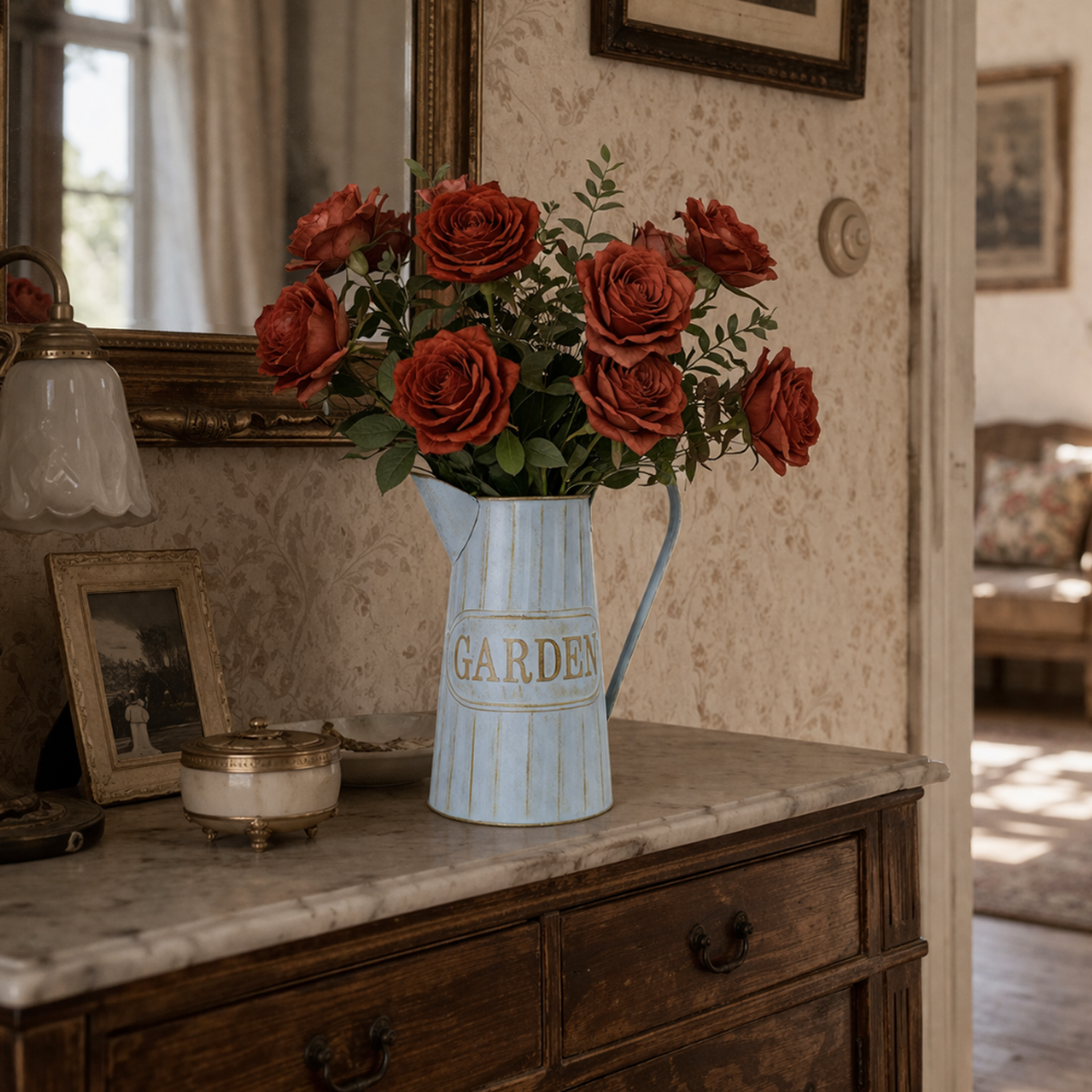 Florero Metalico Tipo Jarra Decorativo Garden Para Flores-3