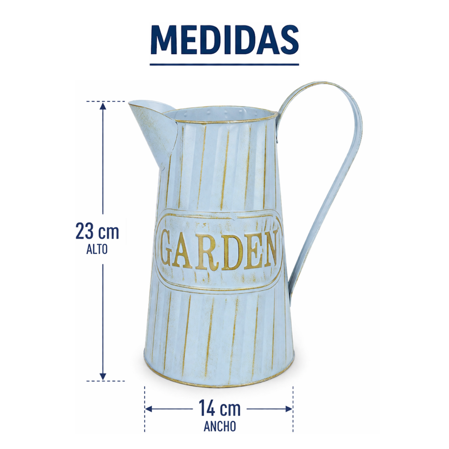 Florero Metalico Tipo Jarra Decorativo Garden Para Flores-7
