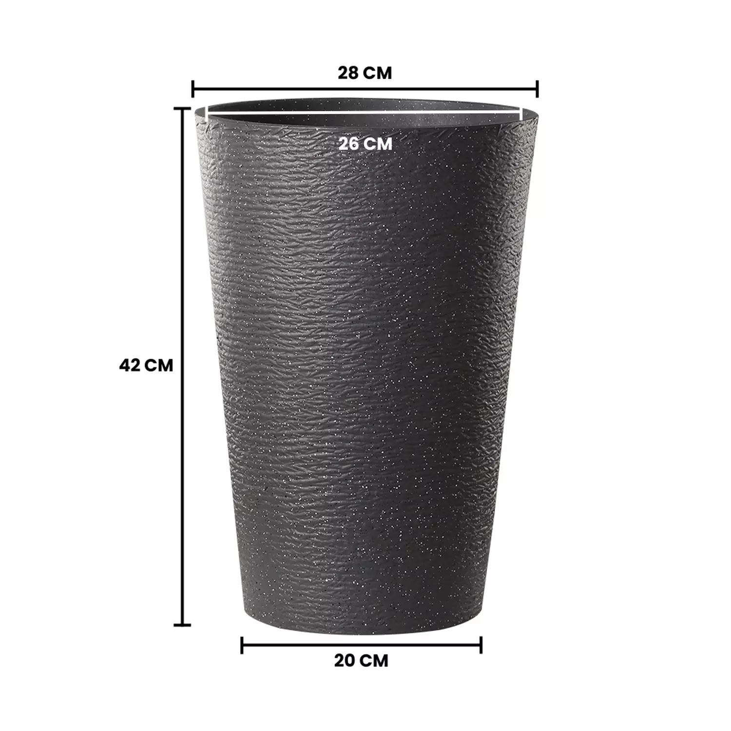 Macetero Plastico Alargado Premium Base Circular Conica-1