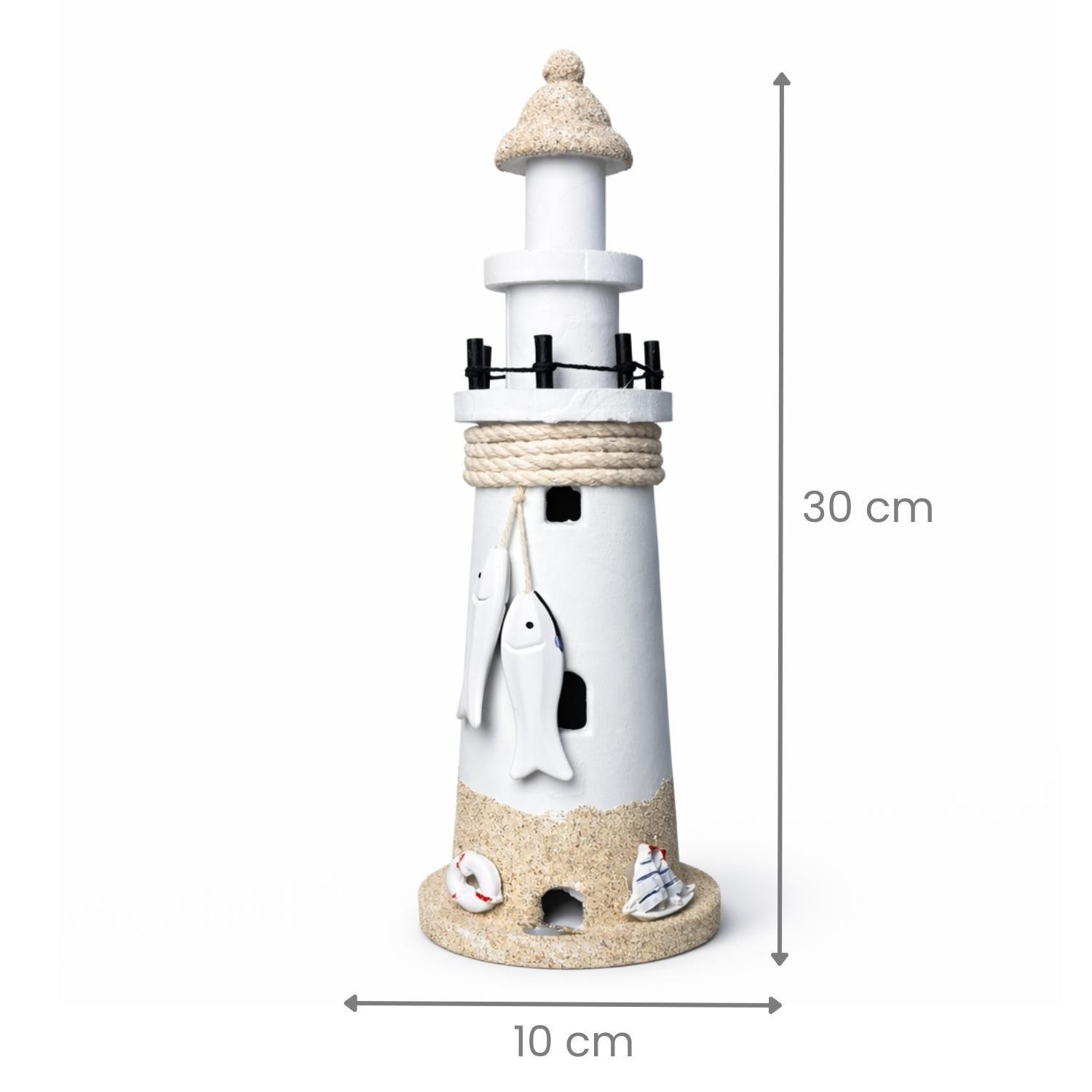 Faro Figura Decorativa Adorno De Madera Mediterraneo-3
