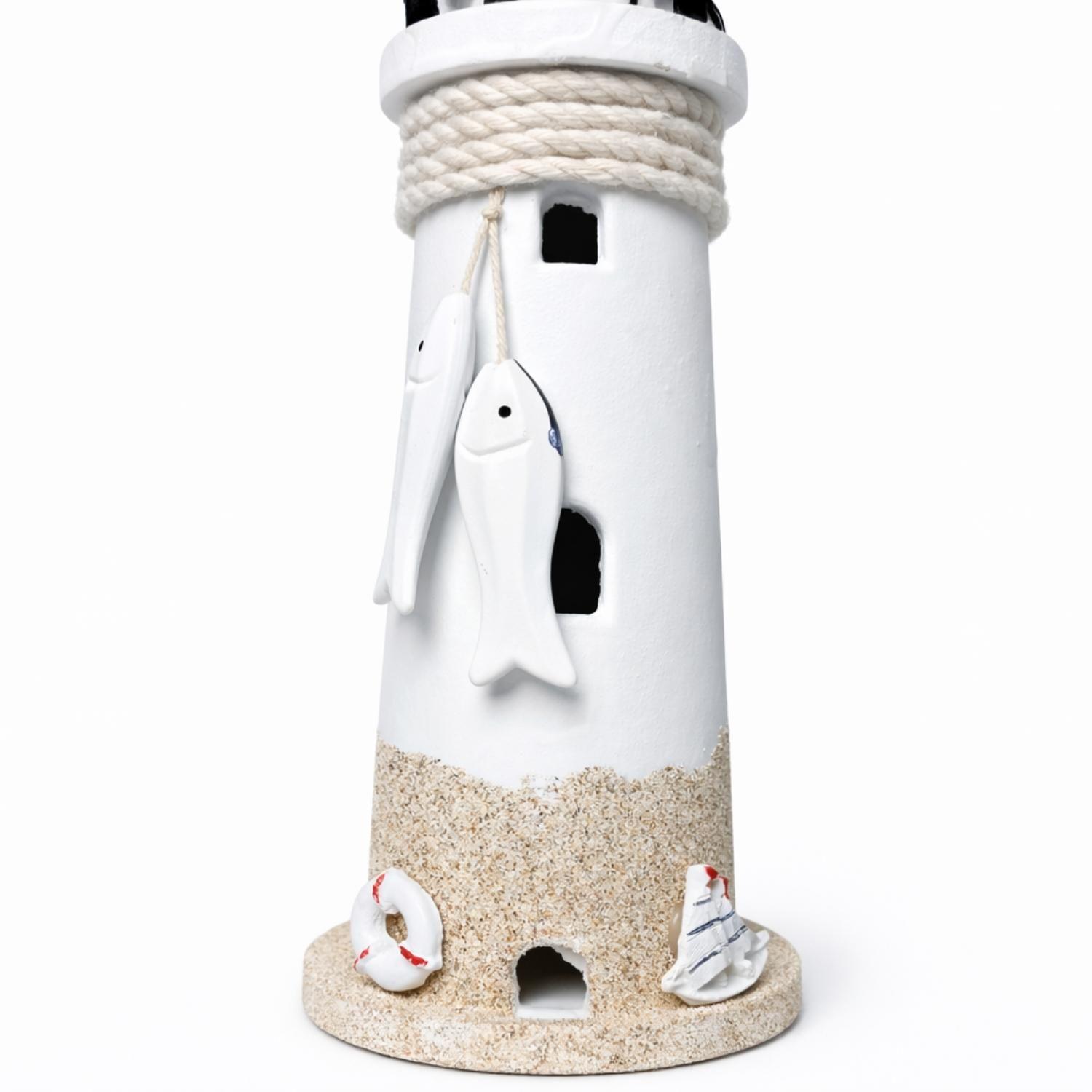 Faro Figura Decorativa Adorno De Madera Mediterraneo-4