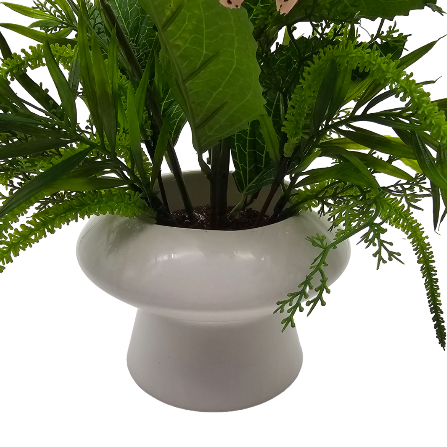 Planta Artificial Hortensia Decorativa Macetero De Ceramica-3