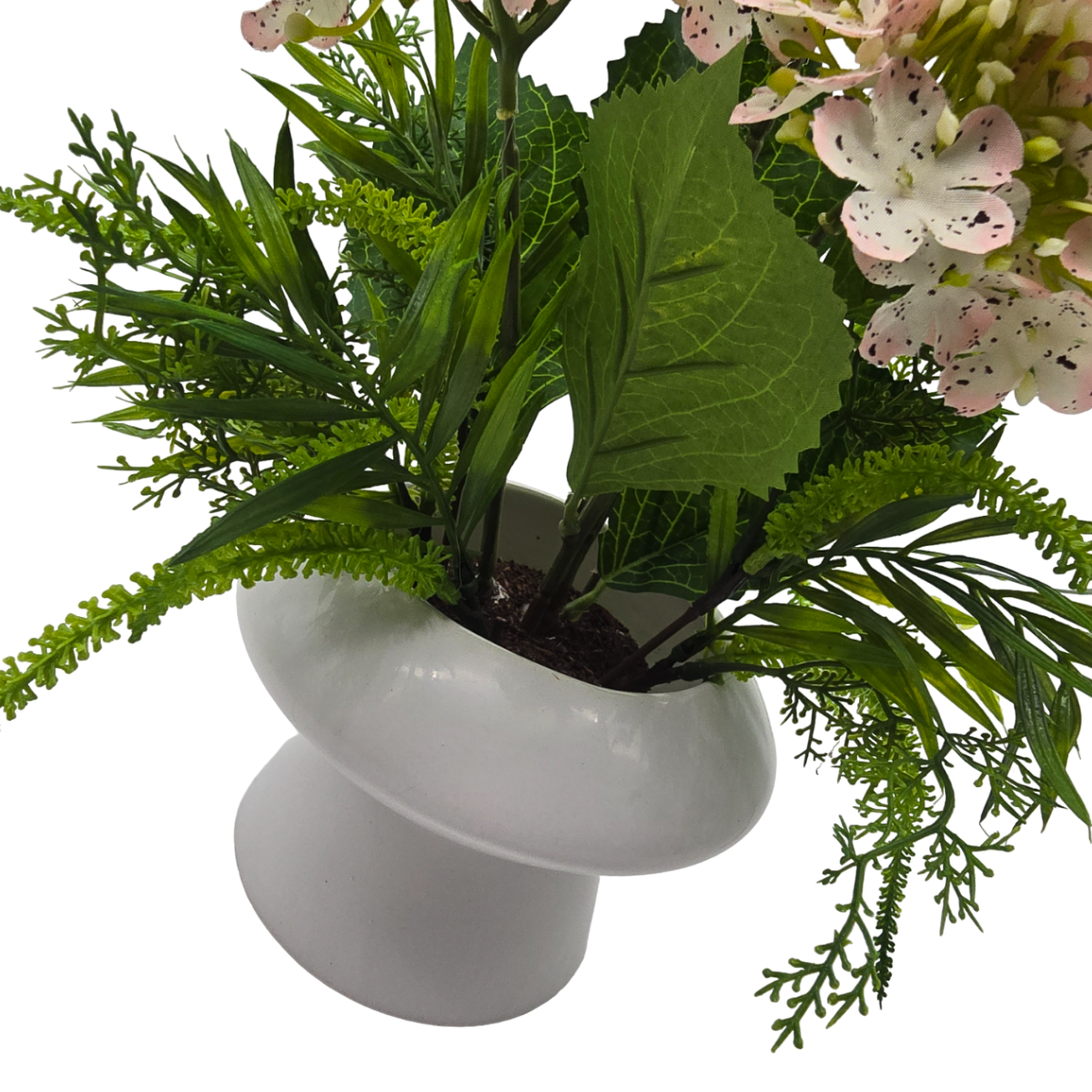Planta Artificial Hortensia Decorativa Macetero De Ceramica-4