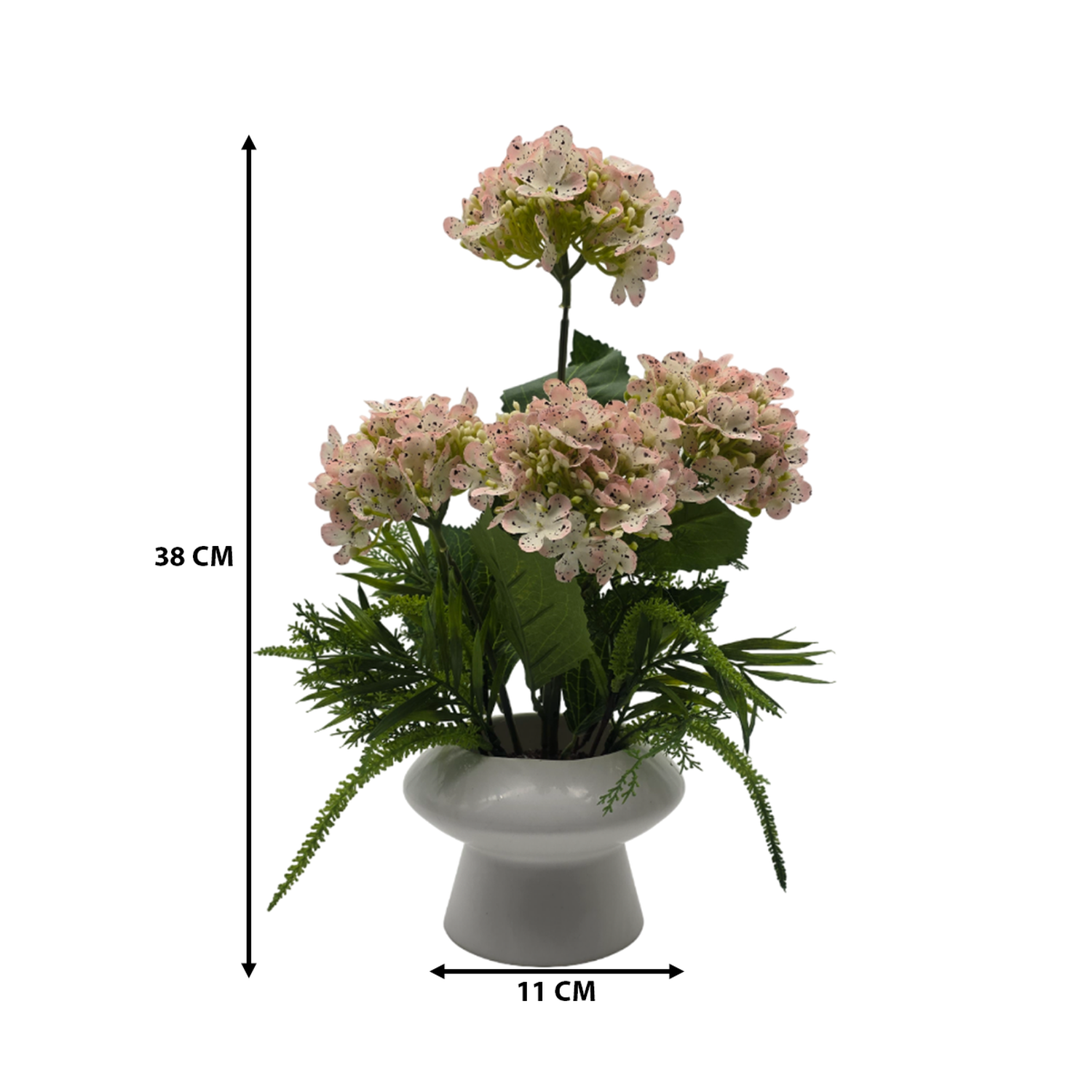 Planta Artificial Hortensia Decorativa Macetero De Ceramica-6