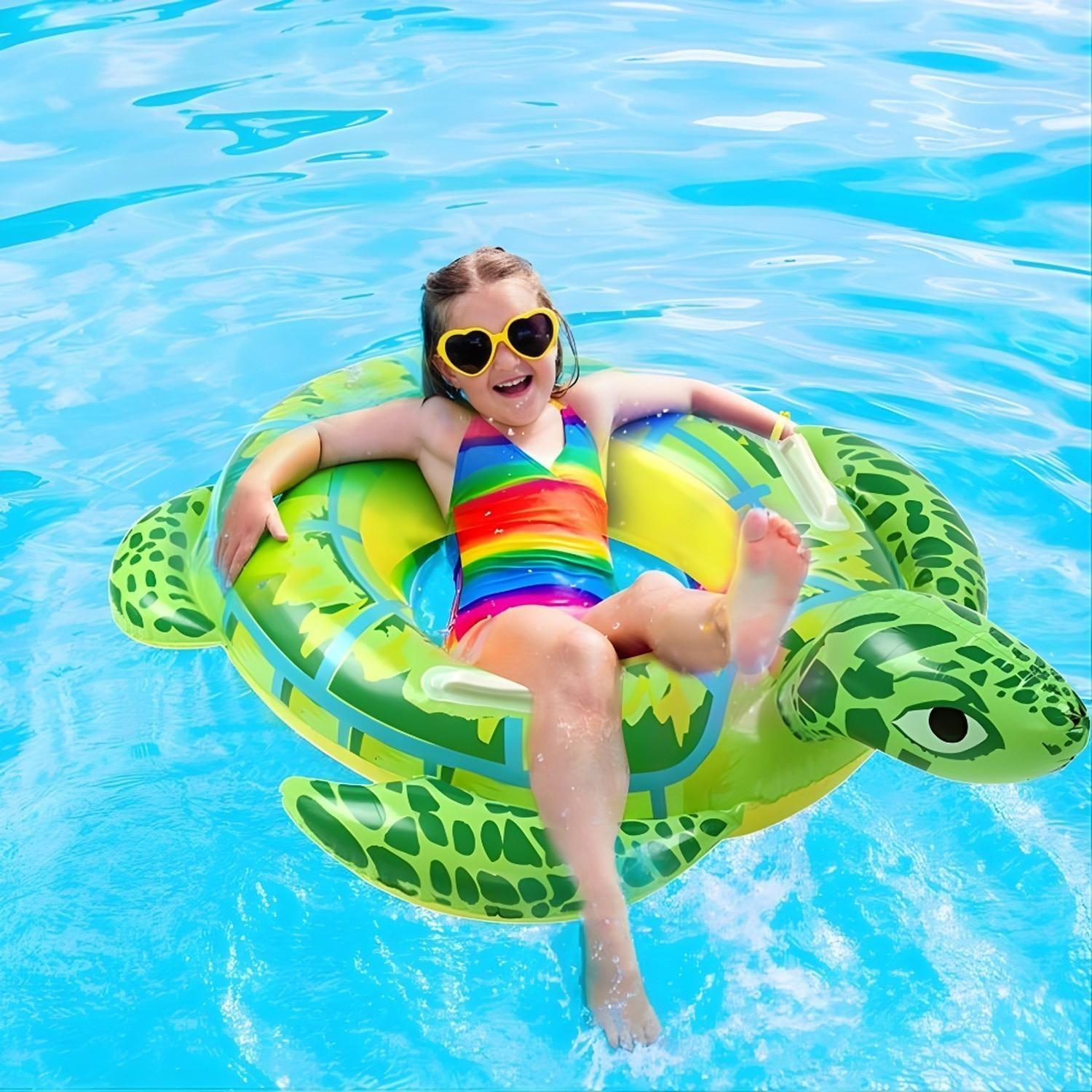 Pack 2 Flotador De Piscina Tortuga Inflable Grande 90cm Verano-1
