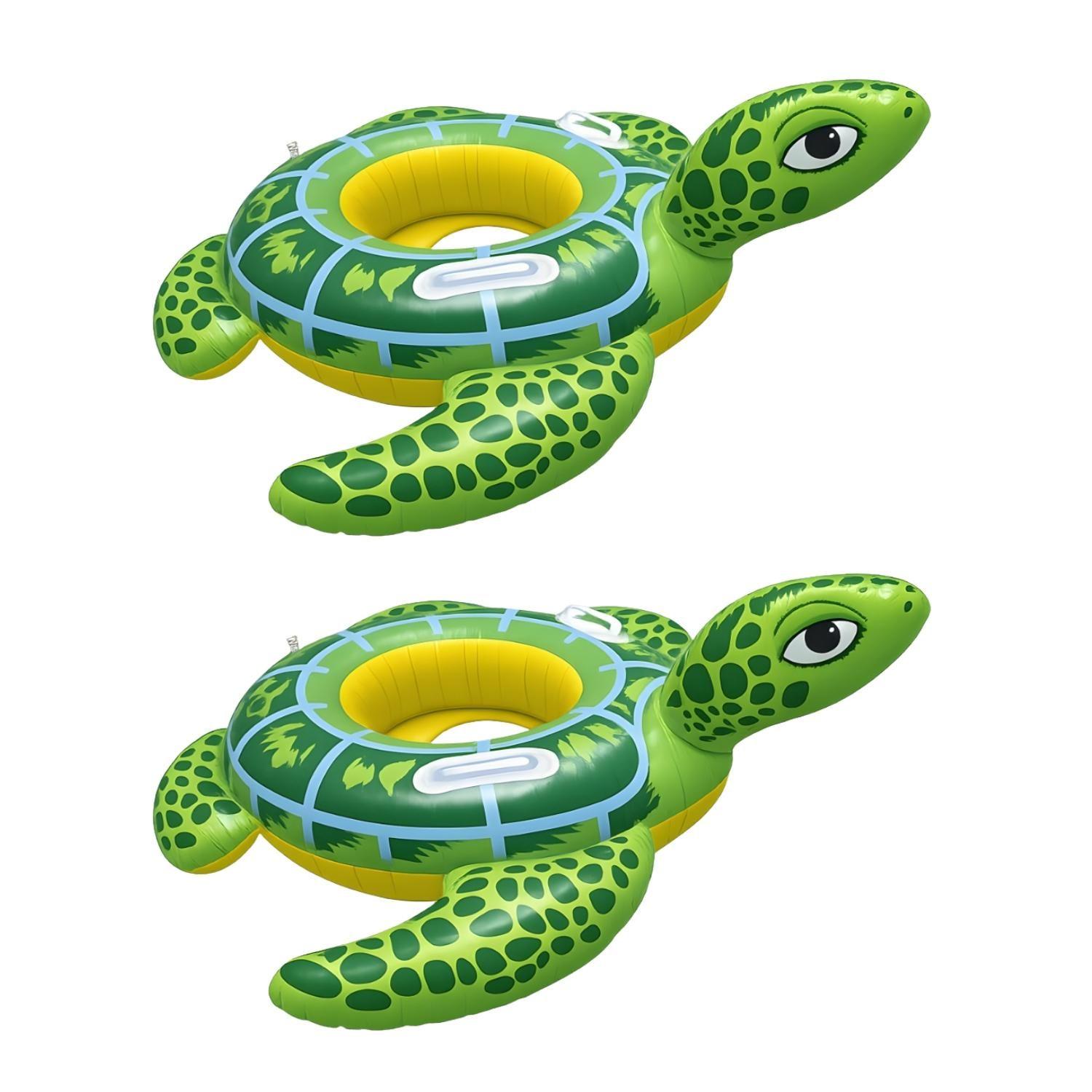 Pack 2 Flotador De Piscina Tortuga Inflable Grande 90cm Verano-0