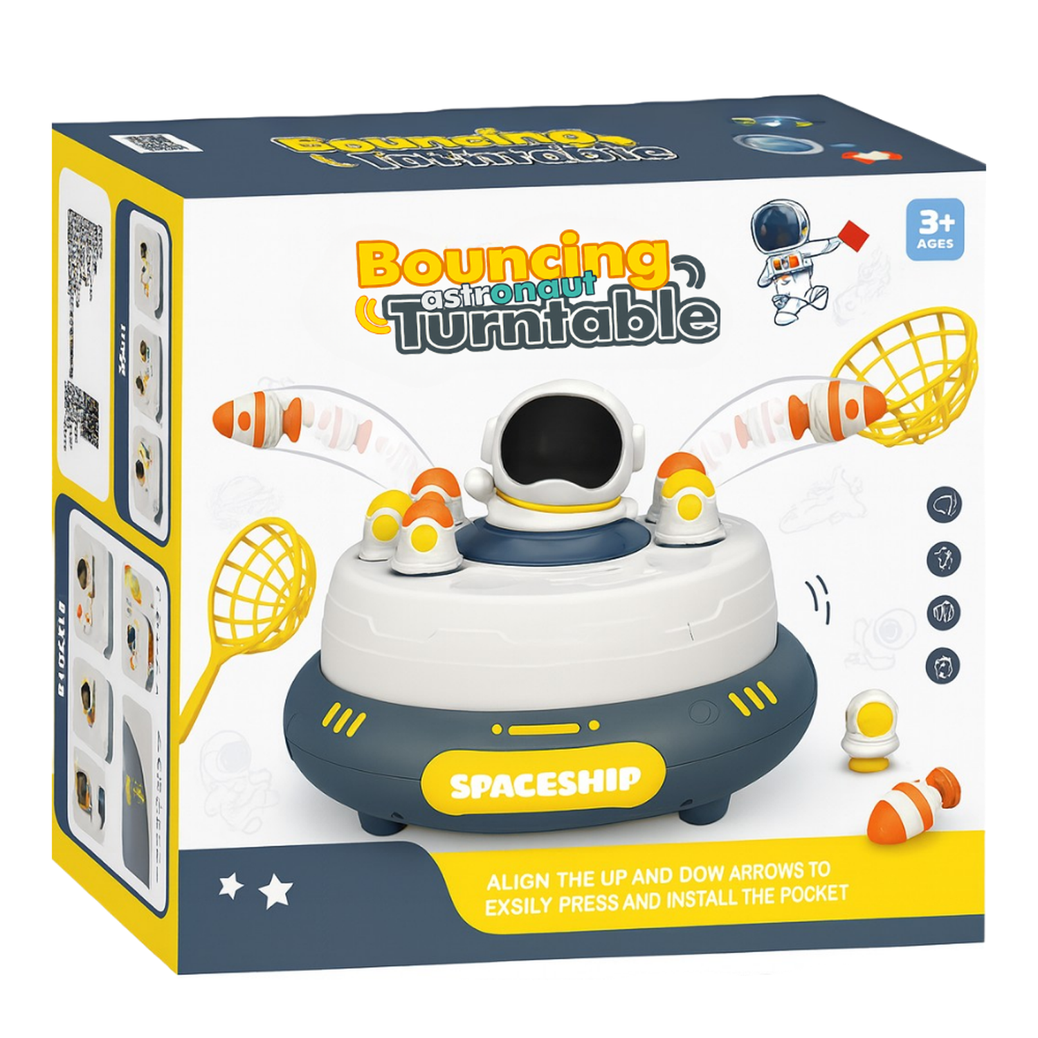 Juego De Mesa Captura Astronauta Saltador Infantil Giratorio-4