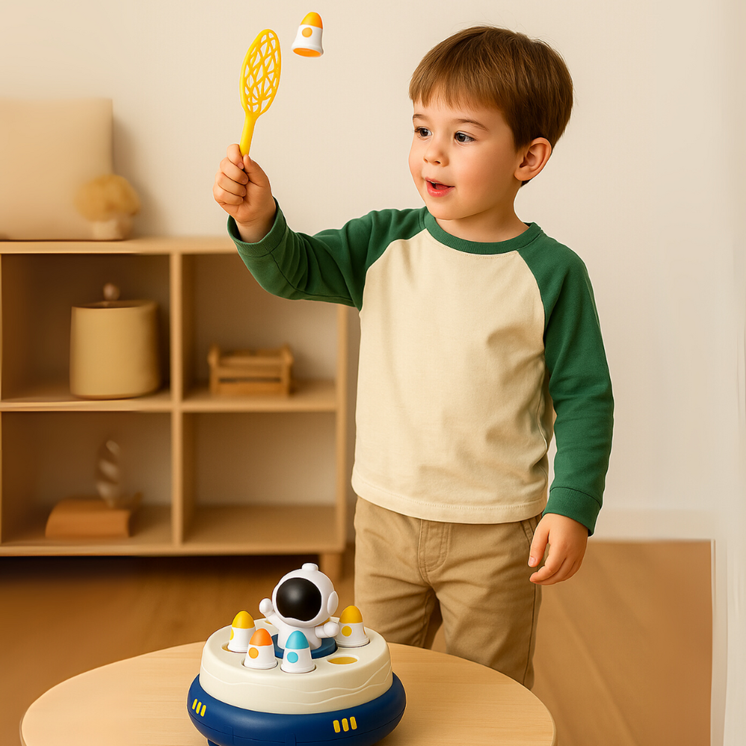 Juego De Mesa Captura Astronauta Saltador Infantil Giratorio-5