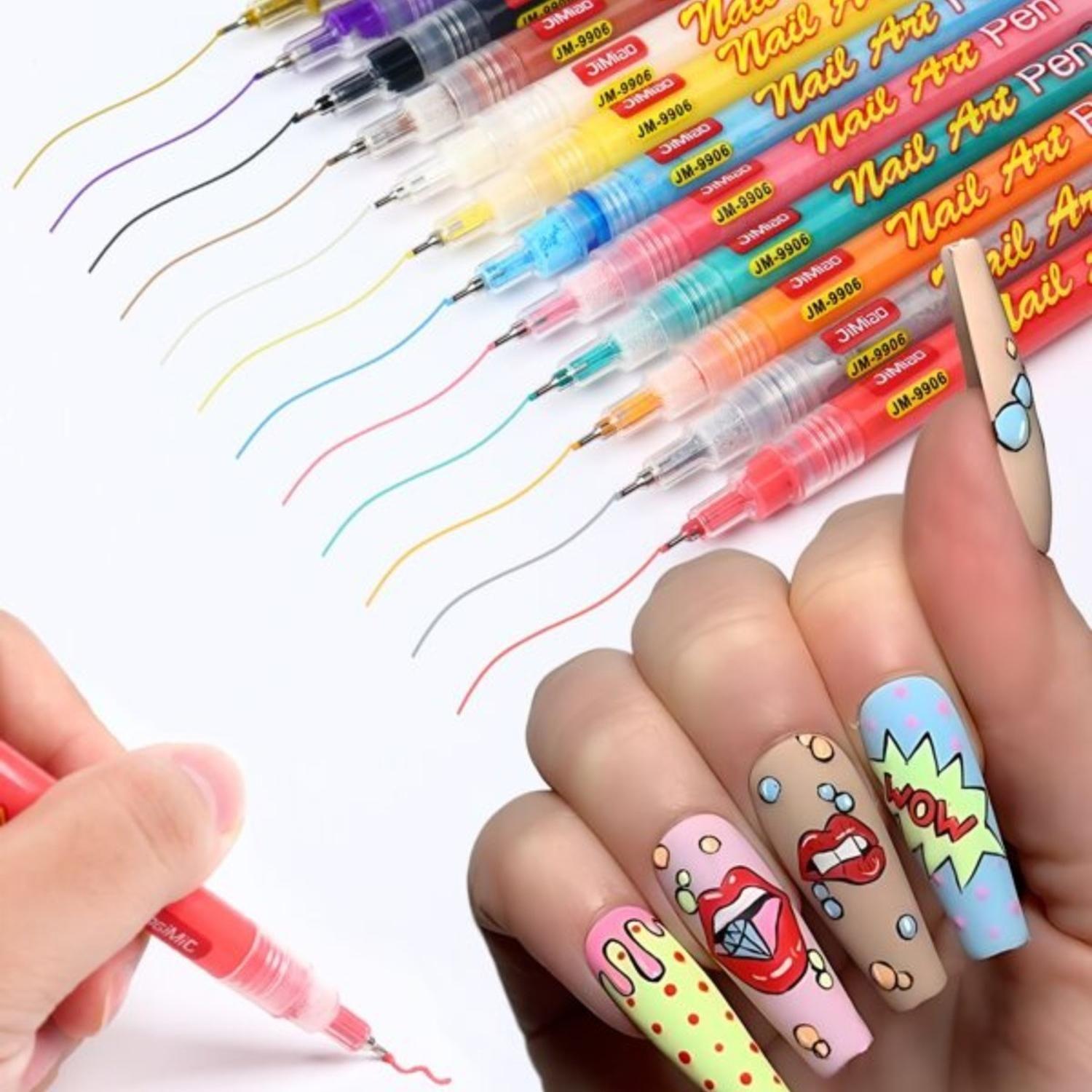 Set 12 Lapices Para Pintar Uñas De Secado Rapido Lapiz Uñas-1