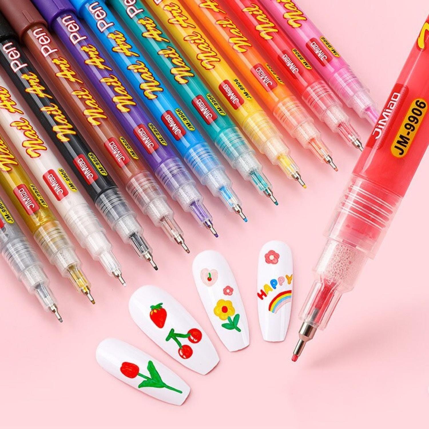 Set 12 Lapices Para Pintar Uñas De Secado Rapido Lapiz Uñas-7