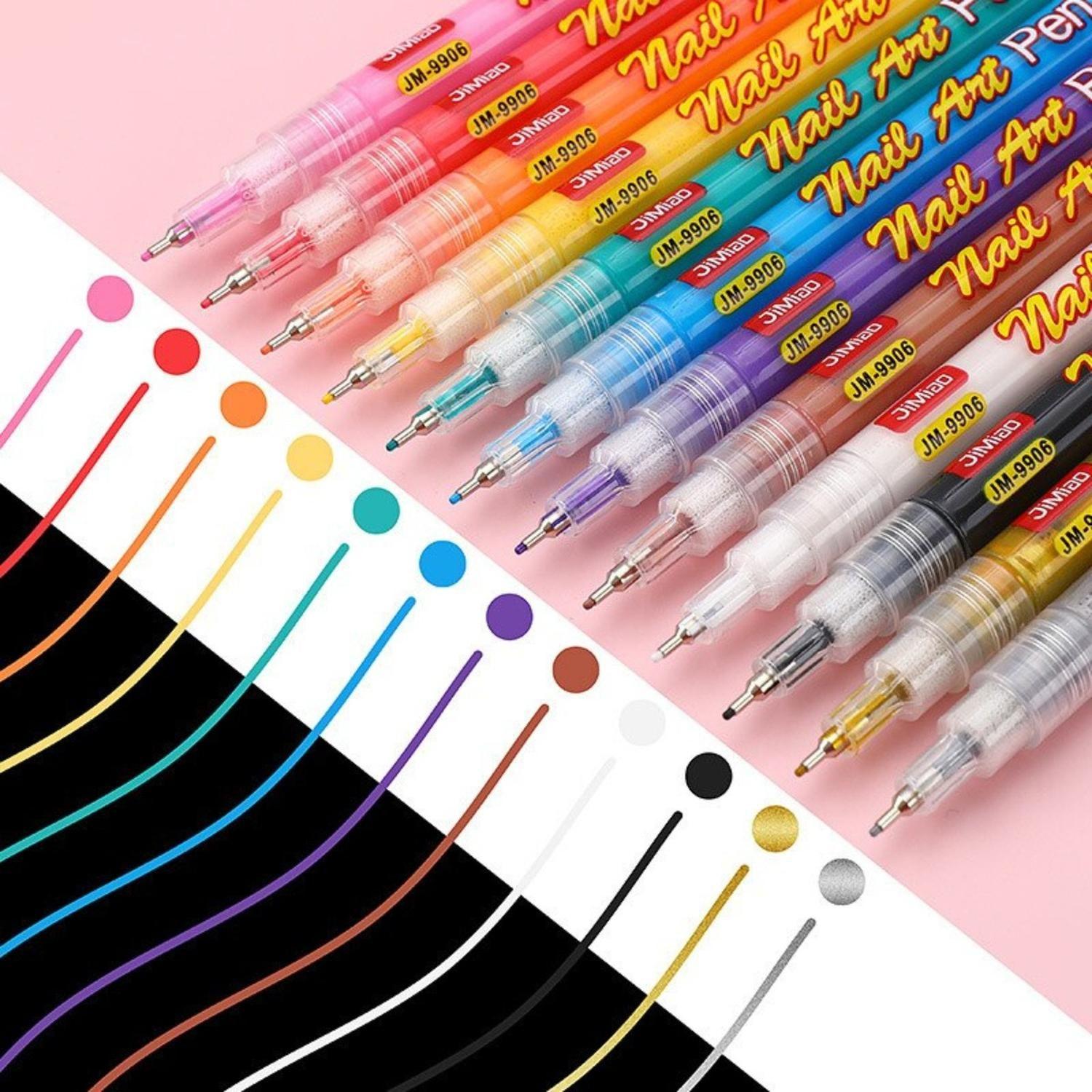 Set 12 Lapices Para Pintar Uñas De Secado Rapido Lapiz Uñas-8