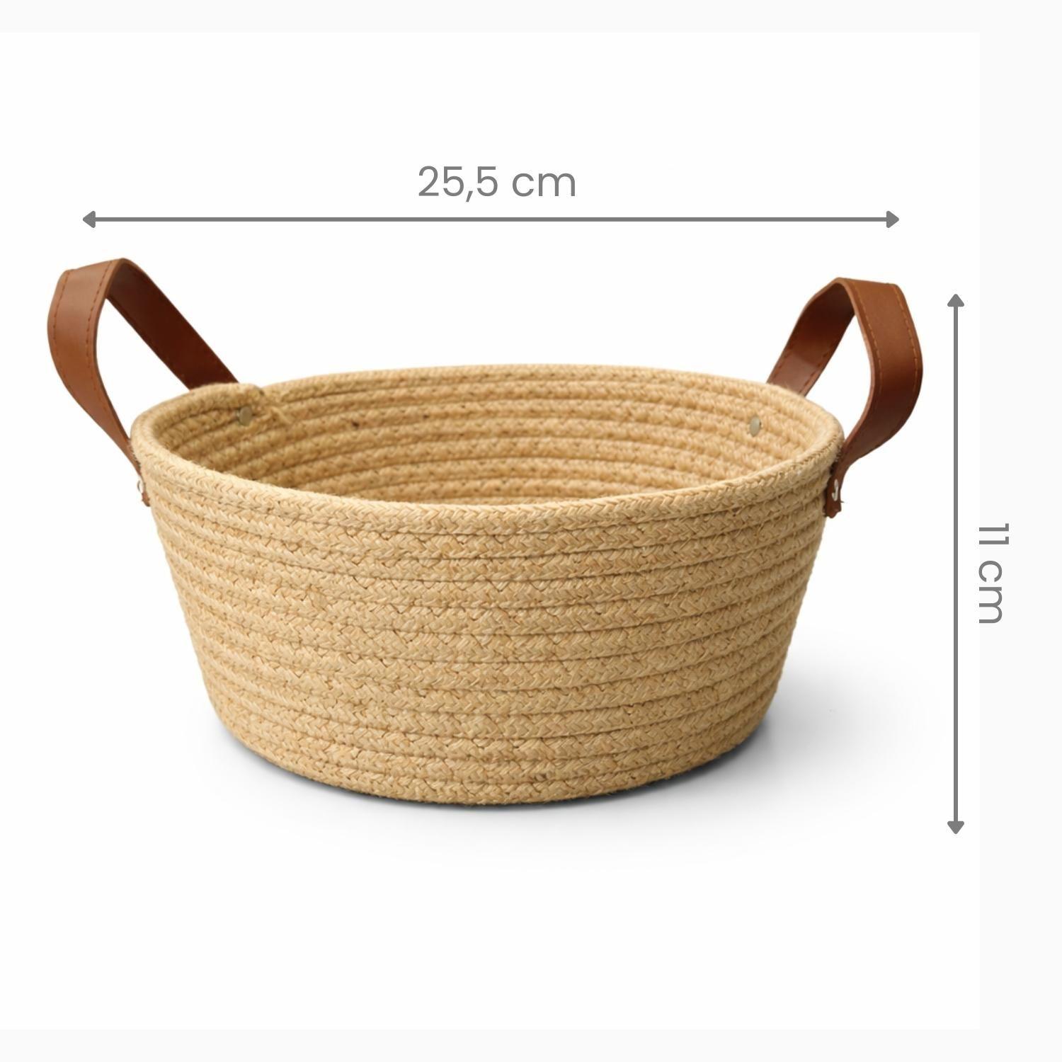 Cesta Canasto Organizador Yute Almacenamiento Beige Asas-2
