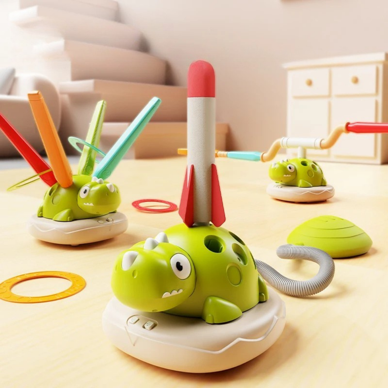 Juguete Deportivo Infantil 3 en 1 Dinosaurio Con Lanzador-3