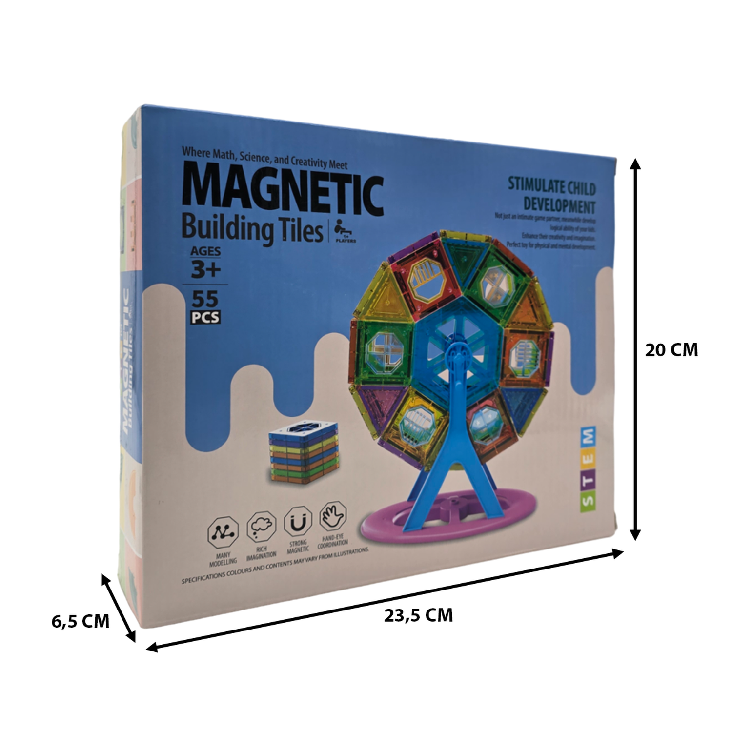Set De Construccion Magnetico Piezas Magneticas 55 Piezas-2