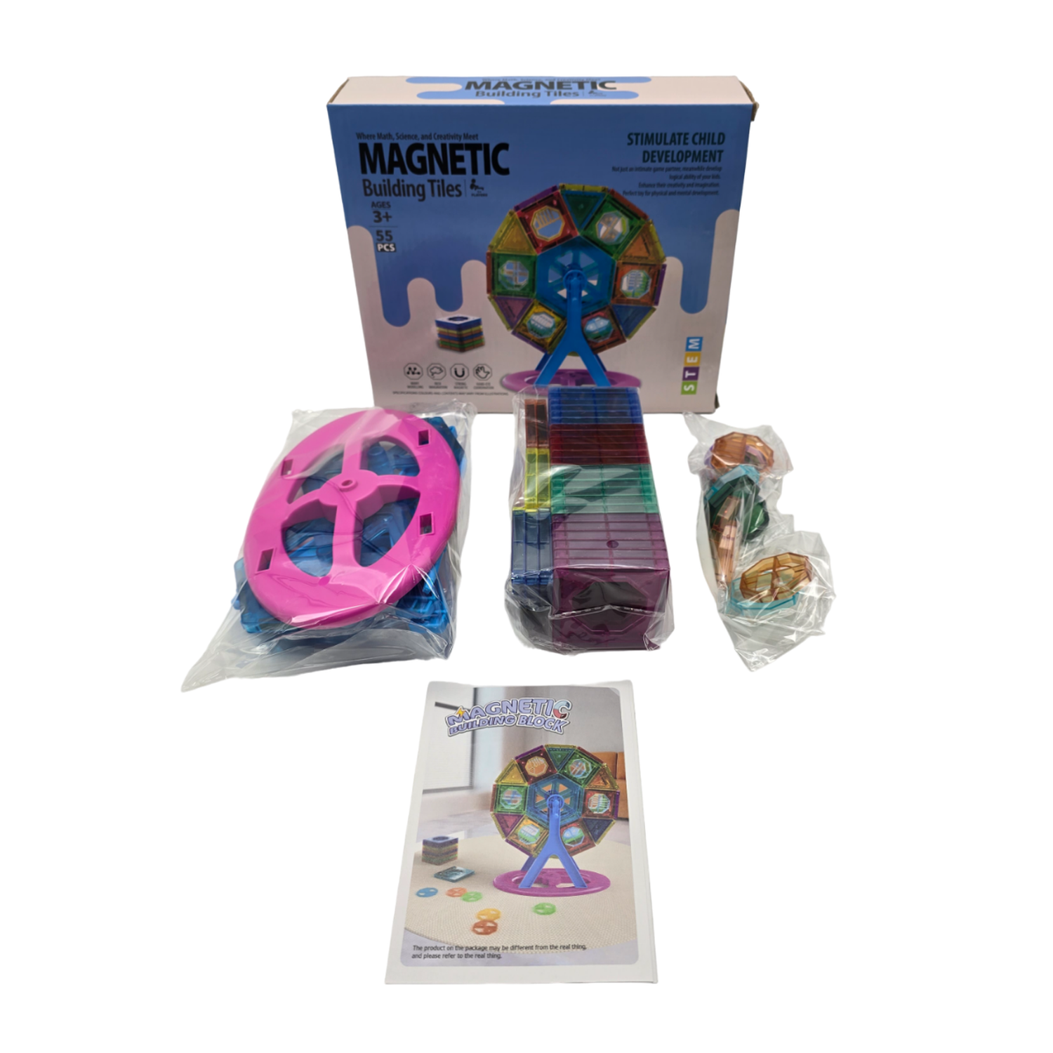 Set De Construccion Magnetico Piezas Magneticas 55 Piezas-5