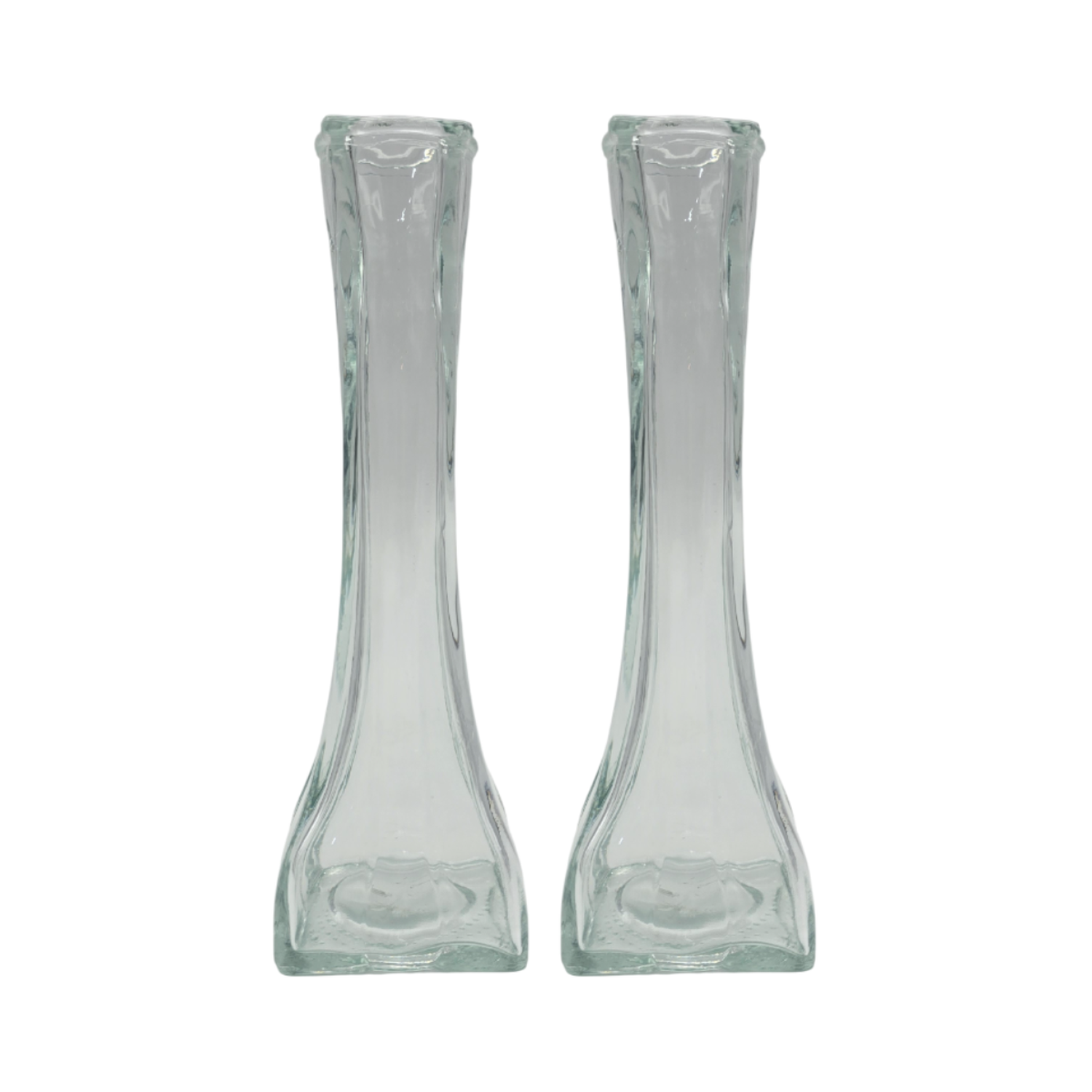 Set 2 Floreros Decorativos De Vidrio Pequeño Transparente-0