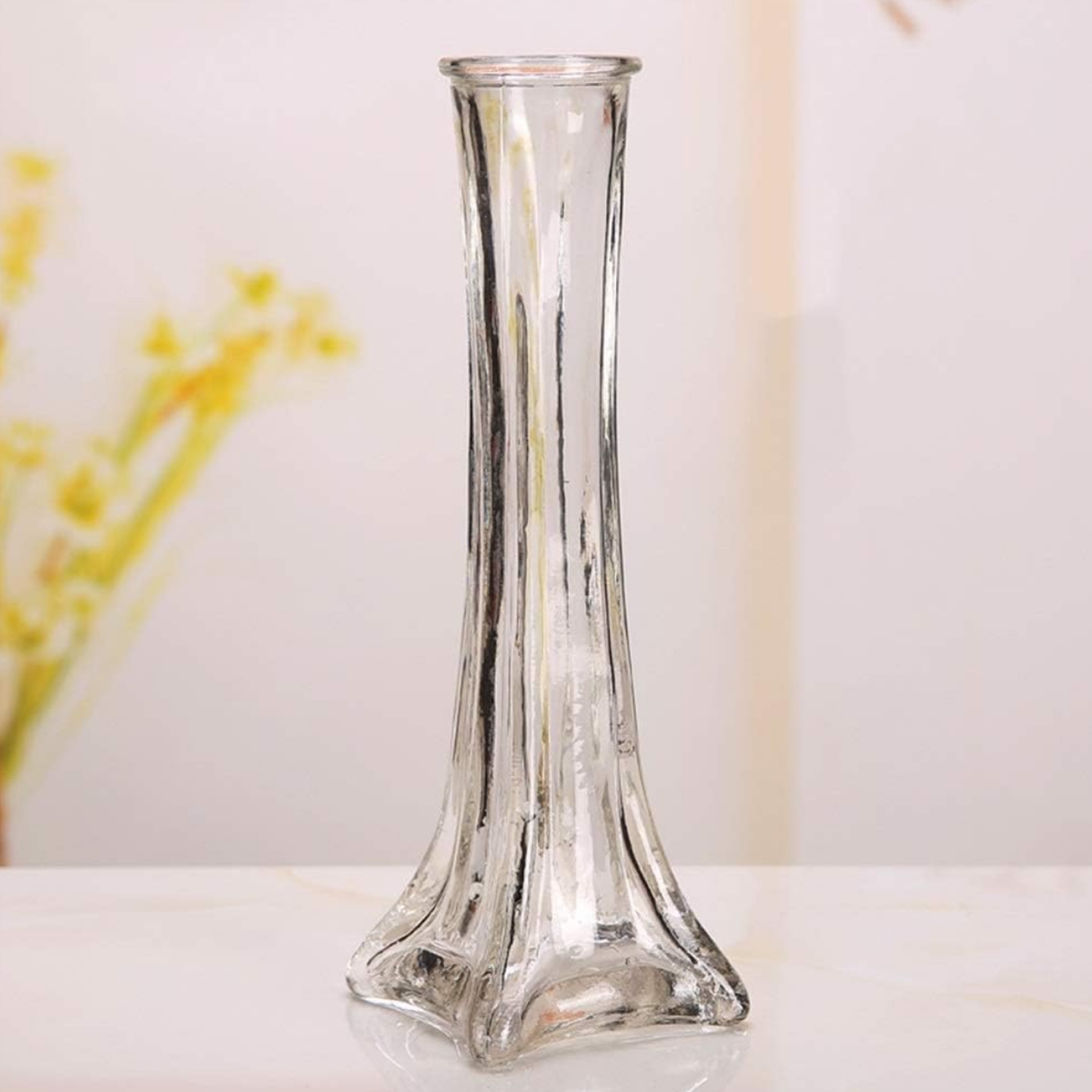 Set 2 Floreros Decorativos De Vidrio Pequeño Transparente-3