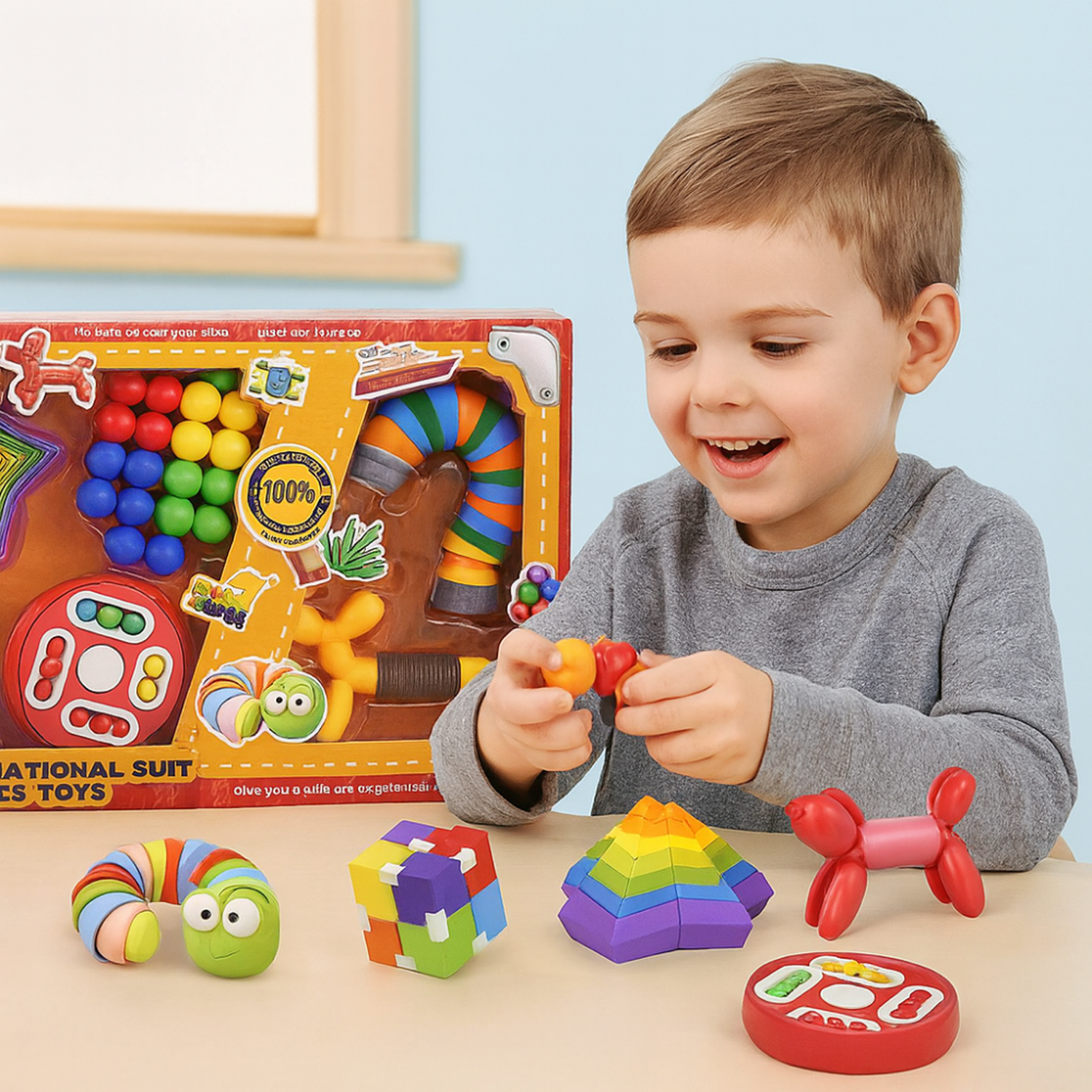 Set De 6 Juguetes Sensoriales Educativos Antiestrés Niños-2