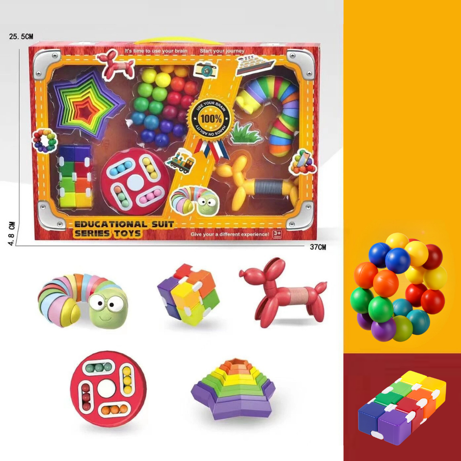 Set De 6 Juguetes Sensoriales Educativos Antiestrés Niños-3