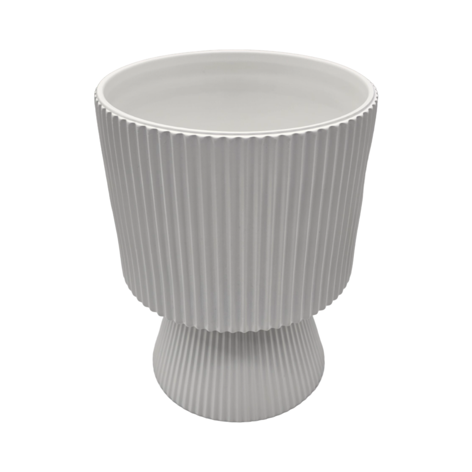 Macetero Maceta Ceramica Estilo Nordico Blanco Base Conica-3
