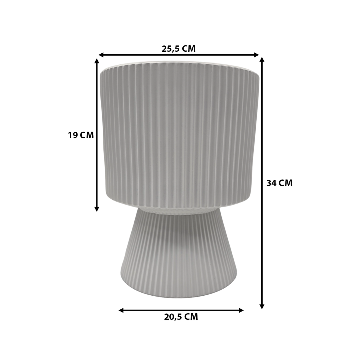 Macetero Maceta Ceramica Estilo Nordico Blanco Base Conica-7