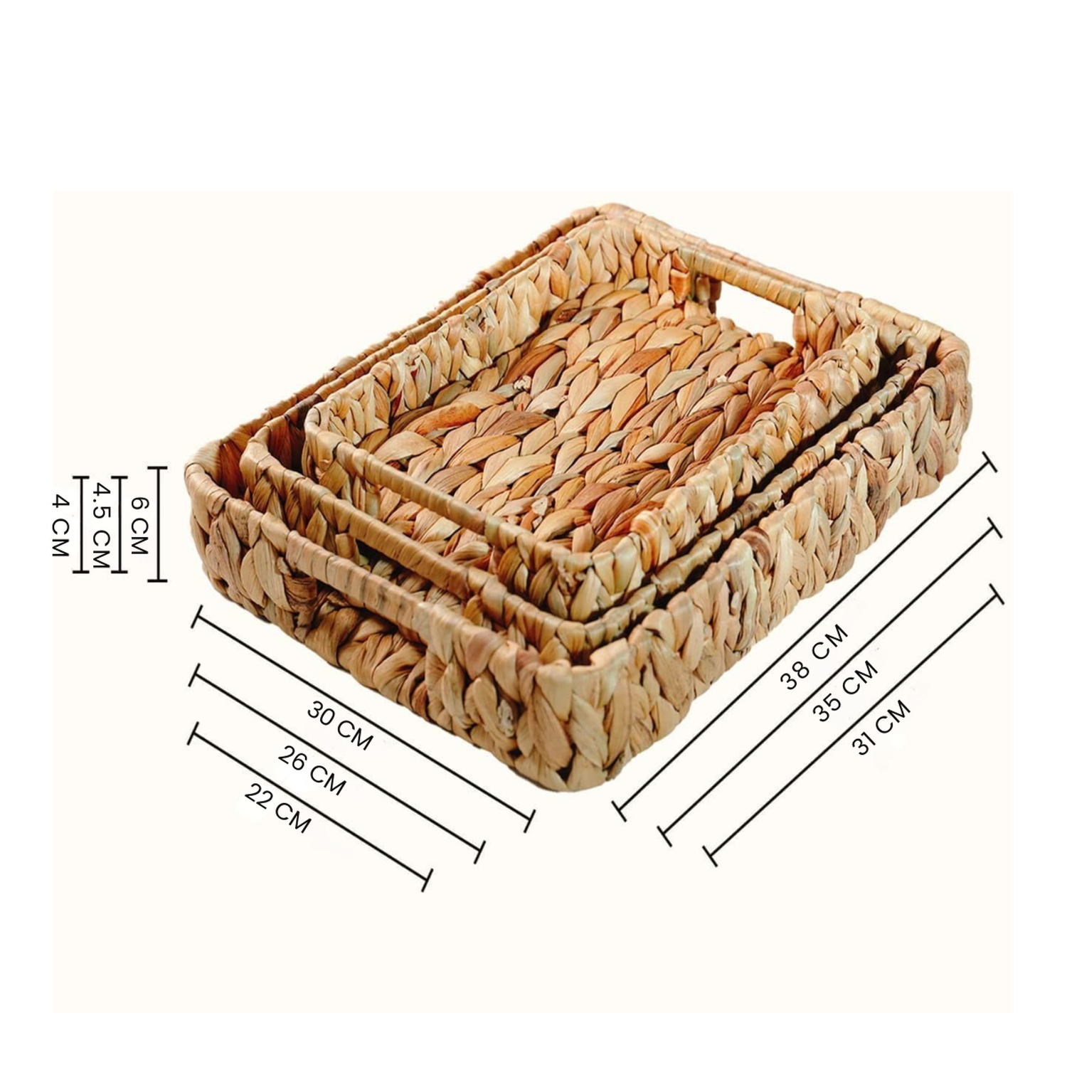 Set 3 Bandeja Rustica Fibra Natural Rectangular Bandeja-6
