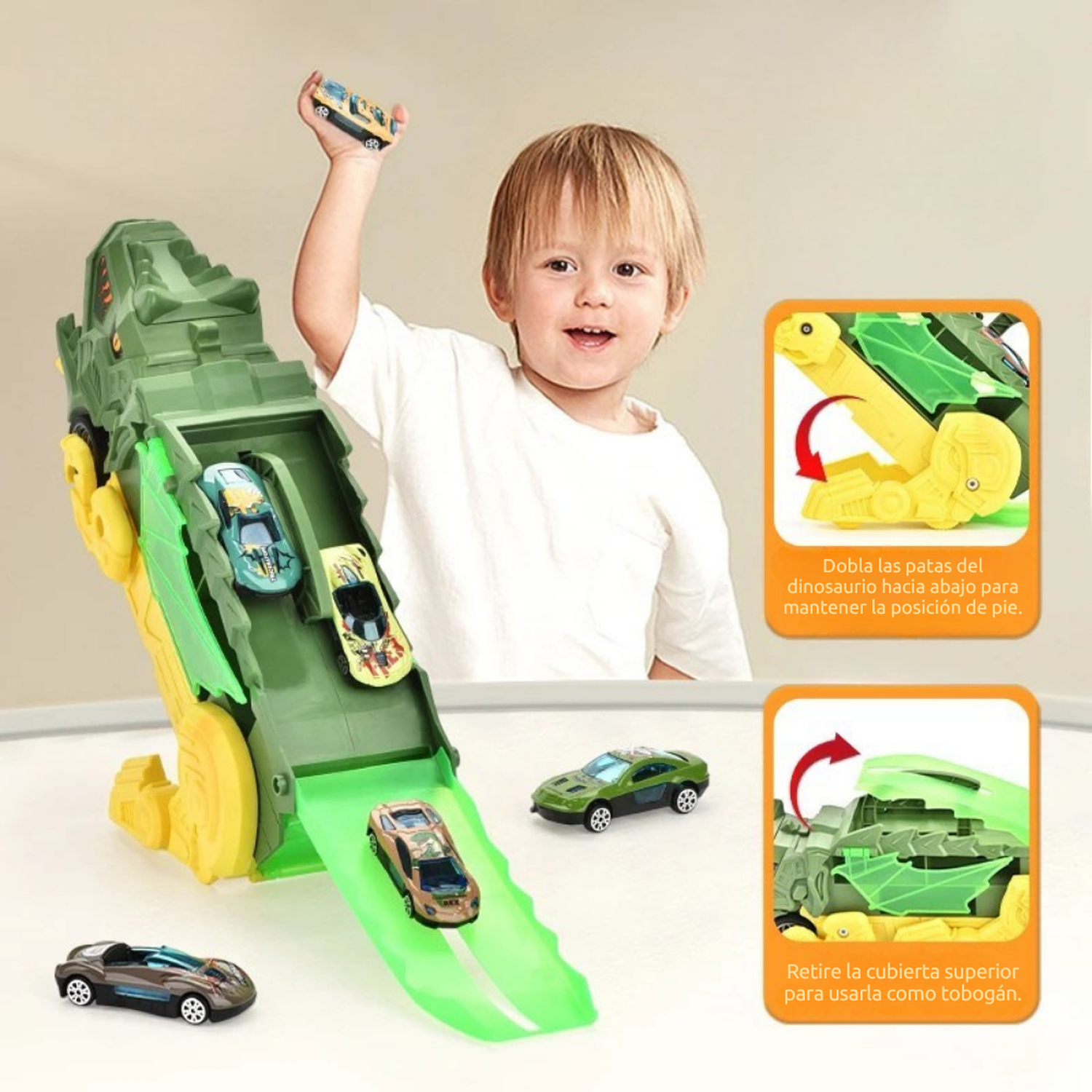 Camion De Carga Maletin Transportador De Dinosaurios Juguete-5