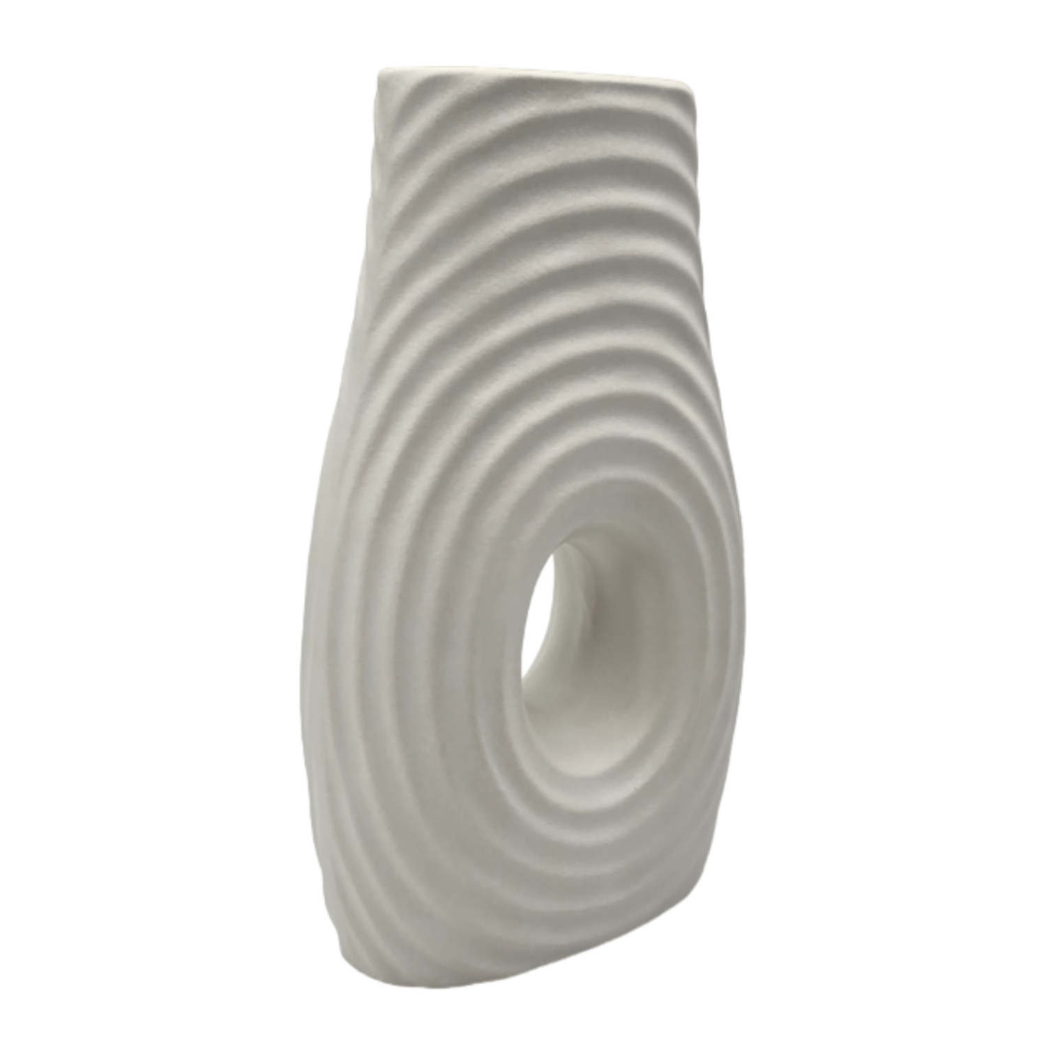 Jarron Florero De Ceramica Fina Decorativo Moderno Blanco-2