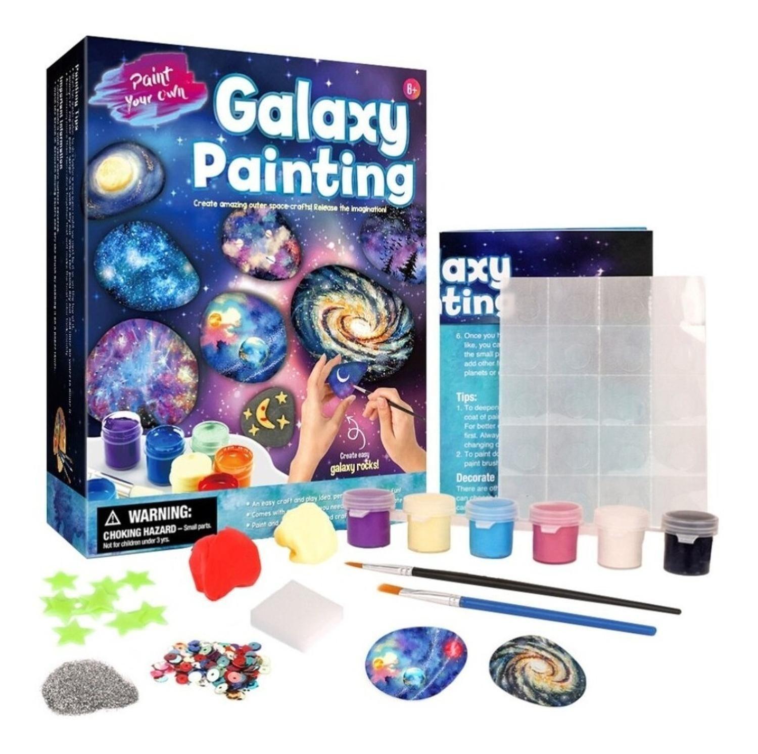 Kit De Arte Pinta Piedra El Universo Galaxy Diversión Niños-0
