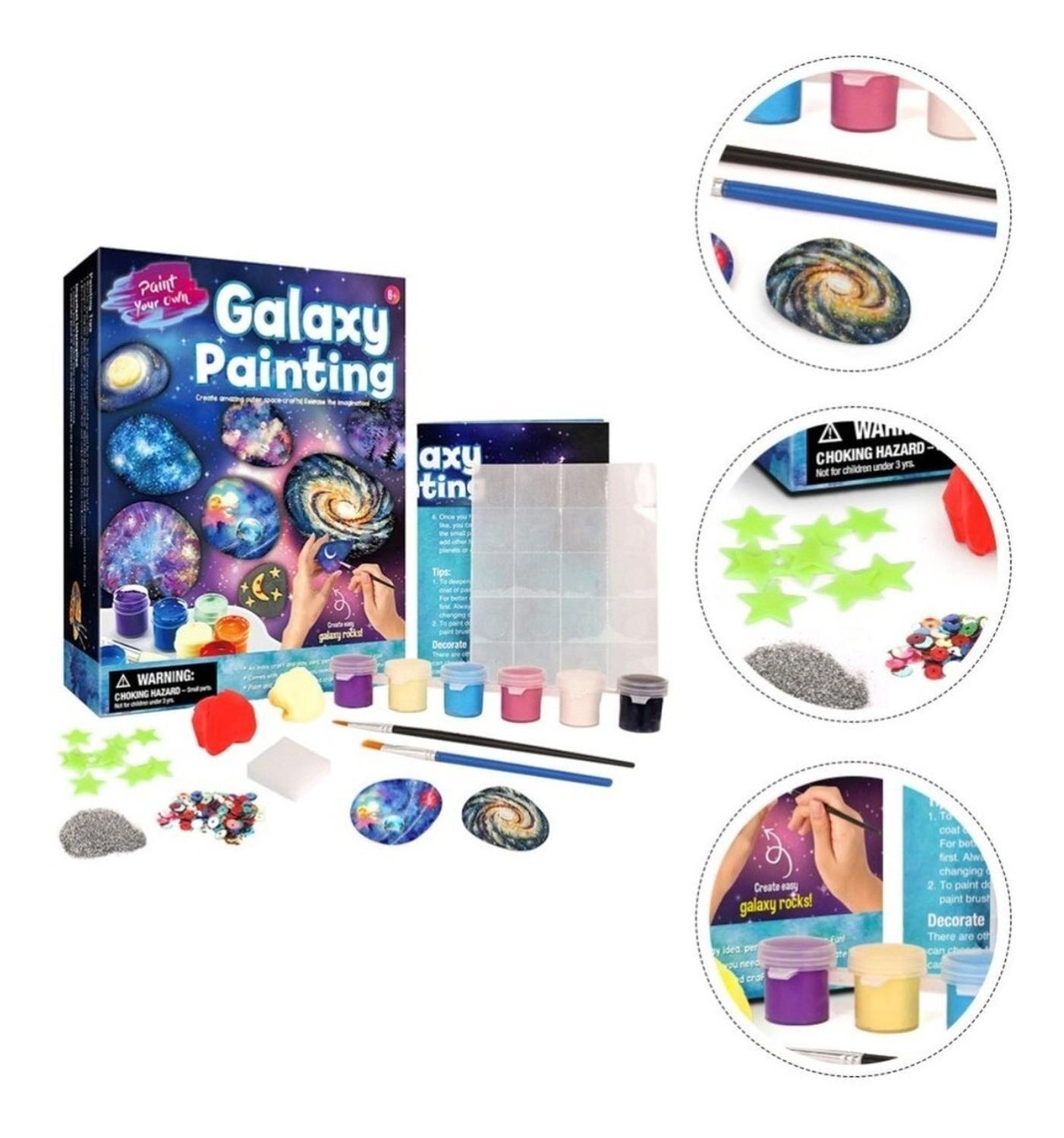 Kit De Arte Pinta Piedra El Universo Galaxy Diversión Niños-1