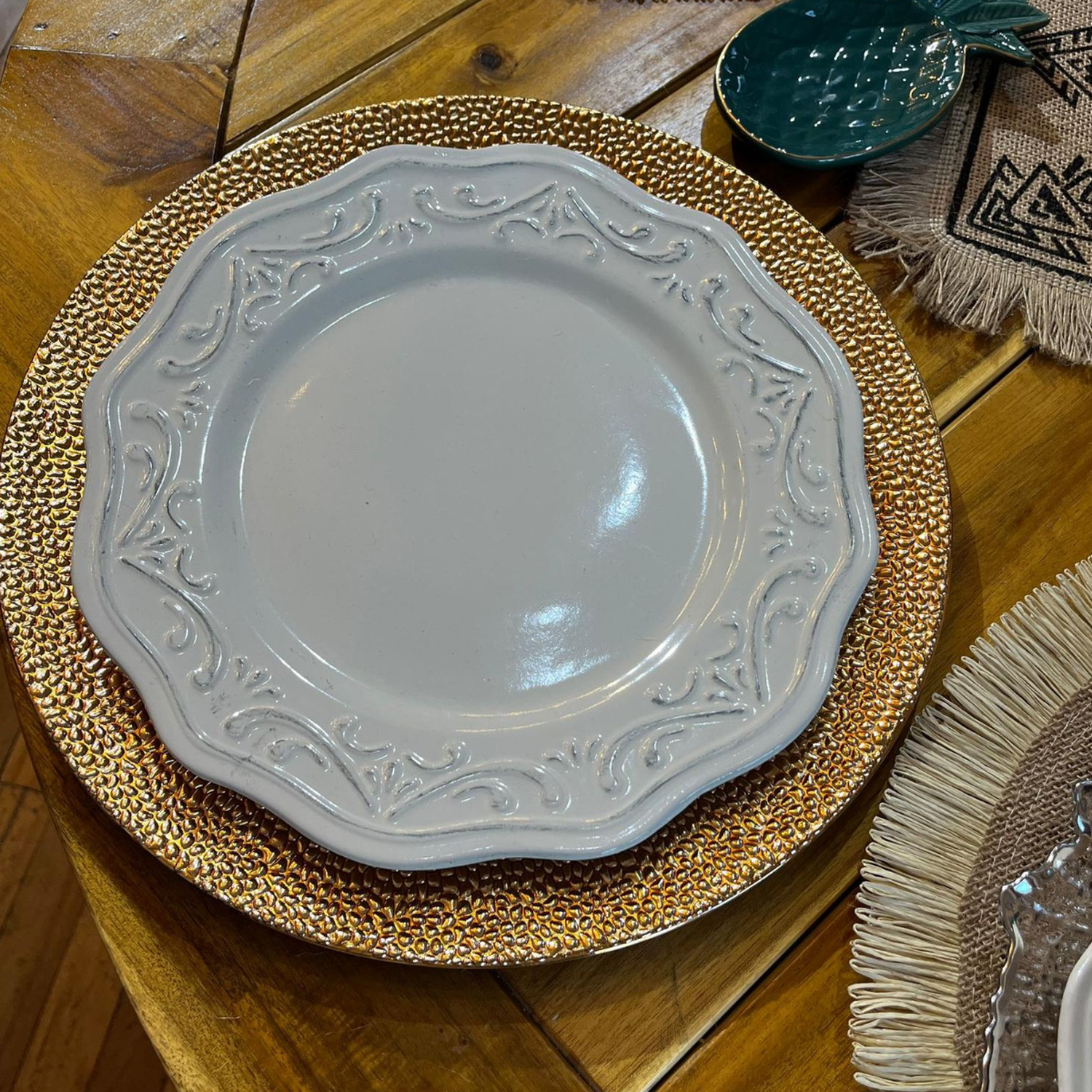 Set 4 Platos De Ceramica Beige Estilo Europa Vintage Antiguo-4
