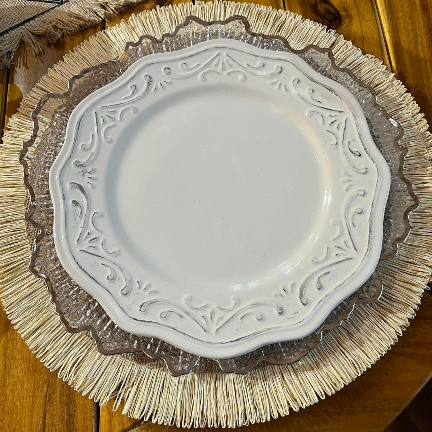 Set 4 Platos De Ceramica Beige Estilo Europa Vintage Antiguo-5