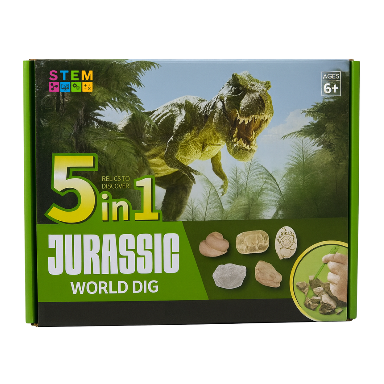 Kit De Excavación Jurassic 5 En 1 Juguete Educativo Infantil-5